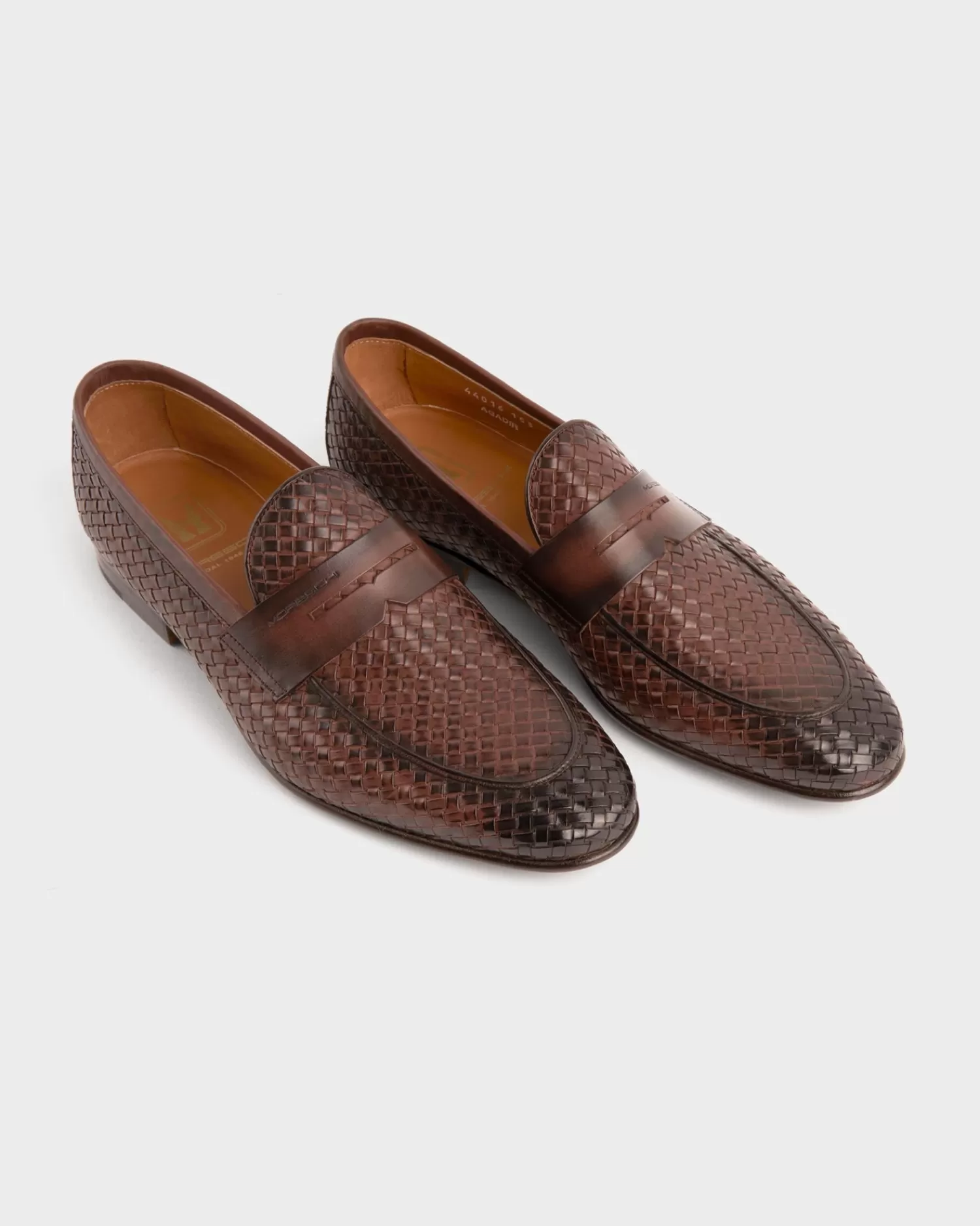 Moreschi Brown Agadir Woven Leather Loafer^ Loafers