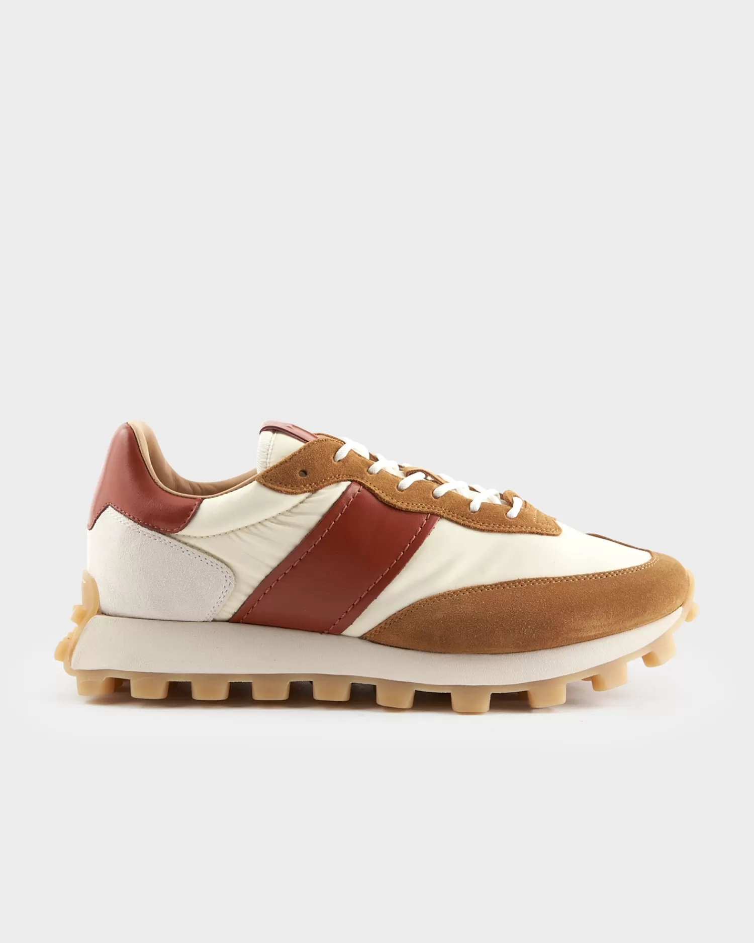 Tods Brown And Off-White Suede And Fabric 1T Sneakers^ Sneakers