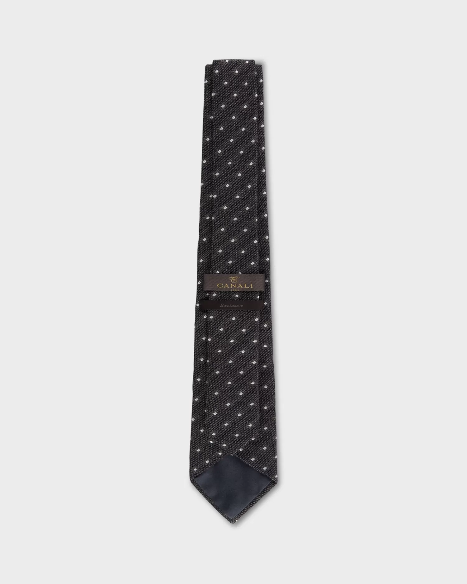 Canali Brown And White Spotted Cotton Silk Tie^ Ties