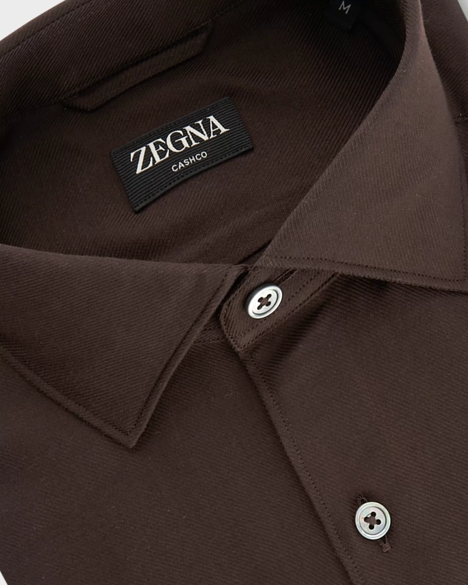 Zegna Brown Cashco Cashmere Cotton Shirt^ Casual Shirts