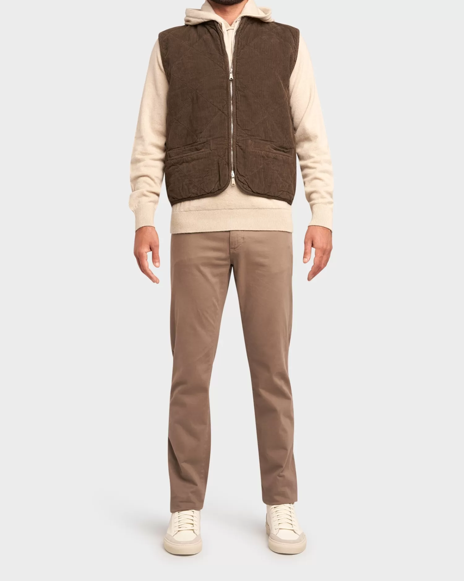 Crossley Brown Cotton Cord Vest^ Coats And Jackets