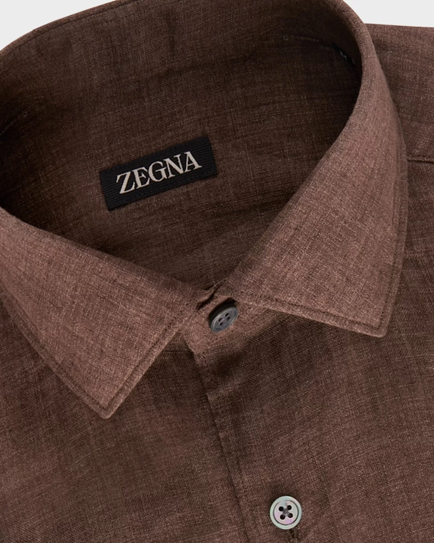 Zegna Brown Linen Shirt^ Casual Shirts