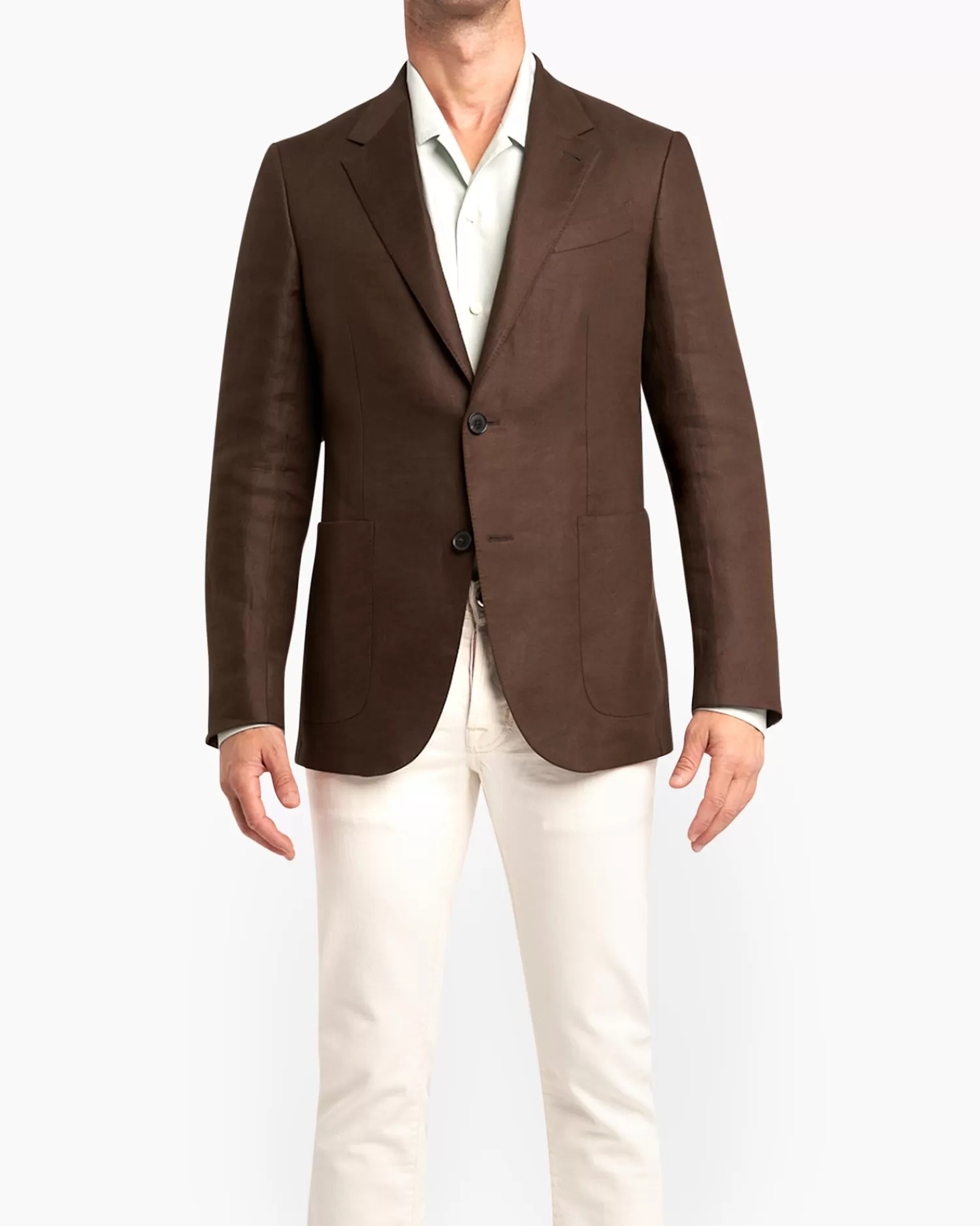 Zegna Brown Linen Sports Jacket^ Sports Jackets