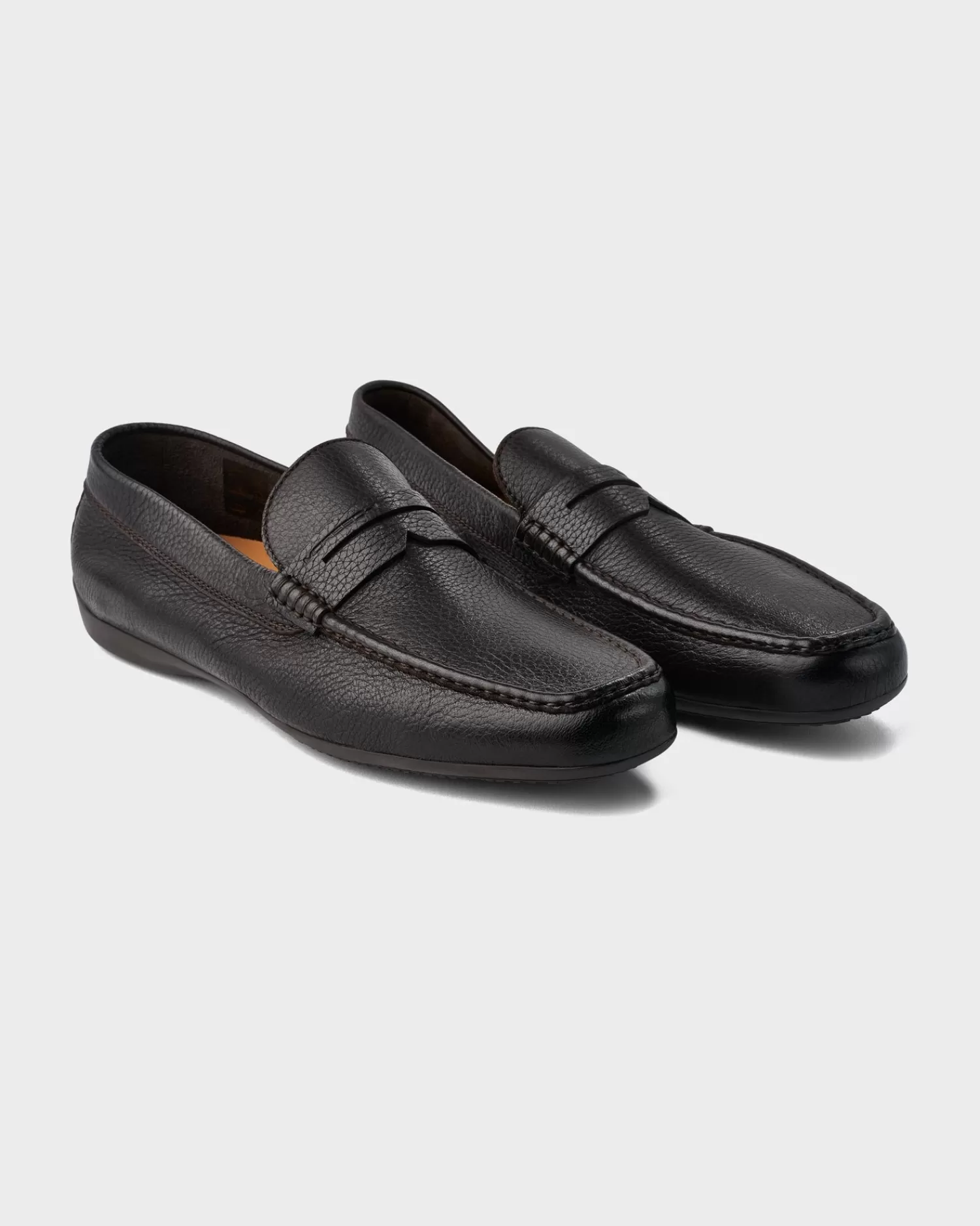 Moreschi Brown Minorca Pebbled Leather Loafer^ Loafers