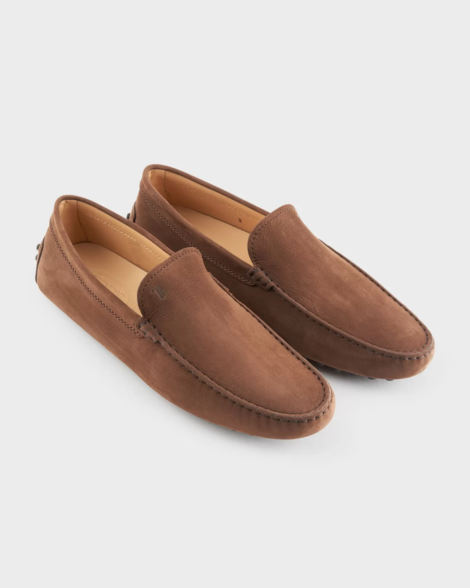 Tods Brown Nubuck Gommino Driving Shoes^ Loafers