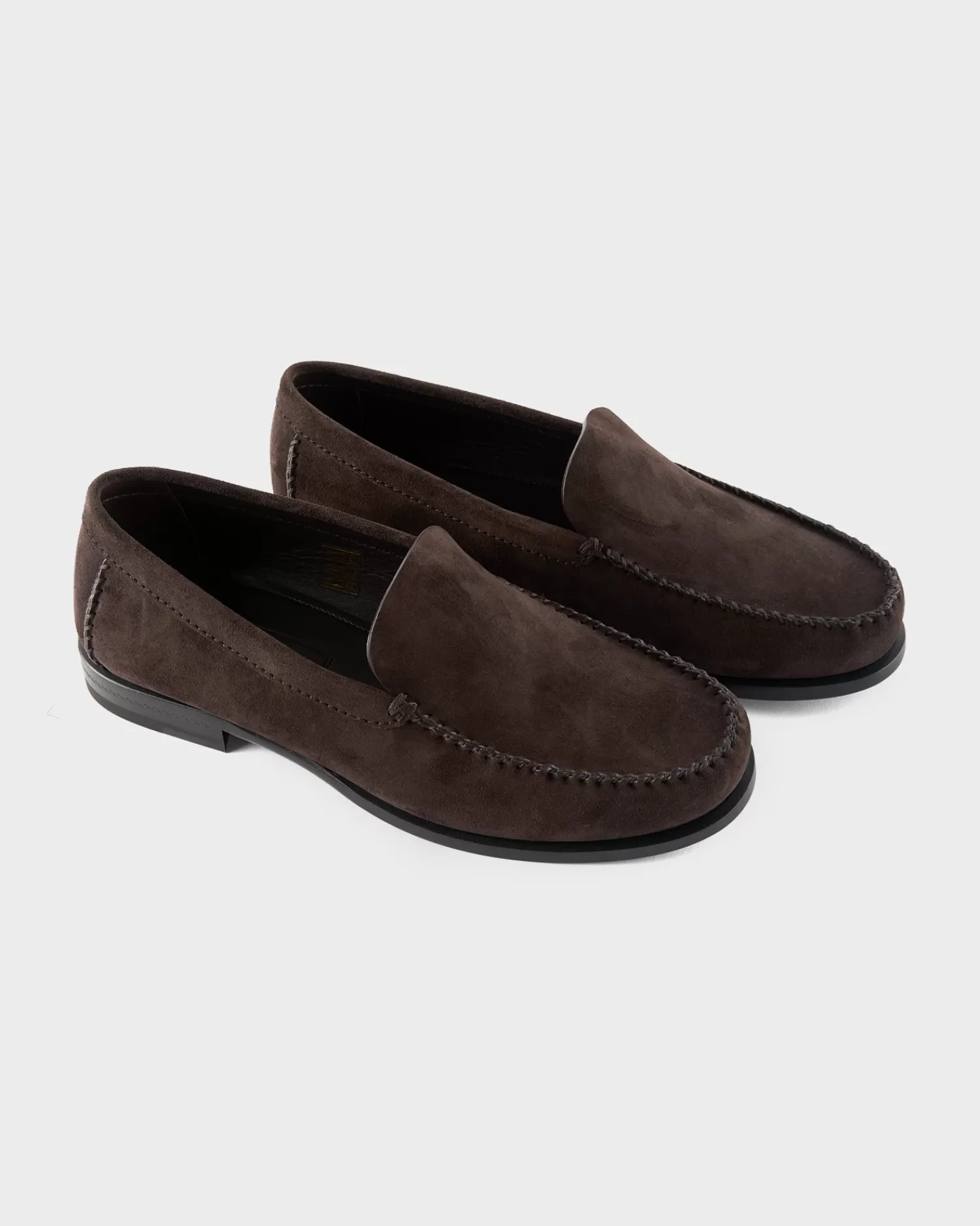 Ermenegildo Zegna Brown Suede Boston Moccasins^ Loafers