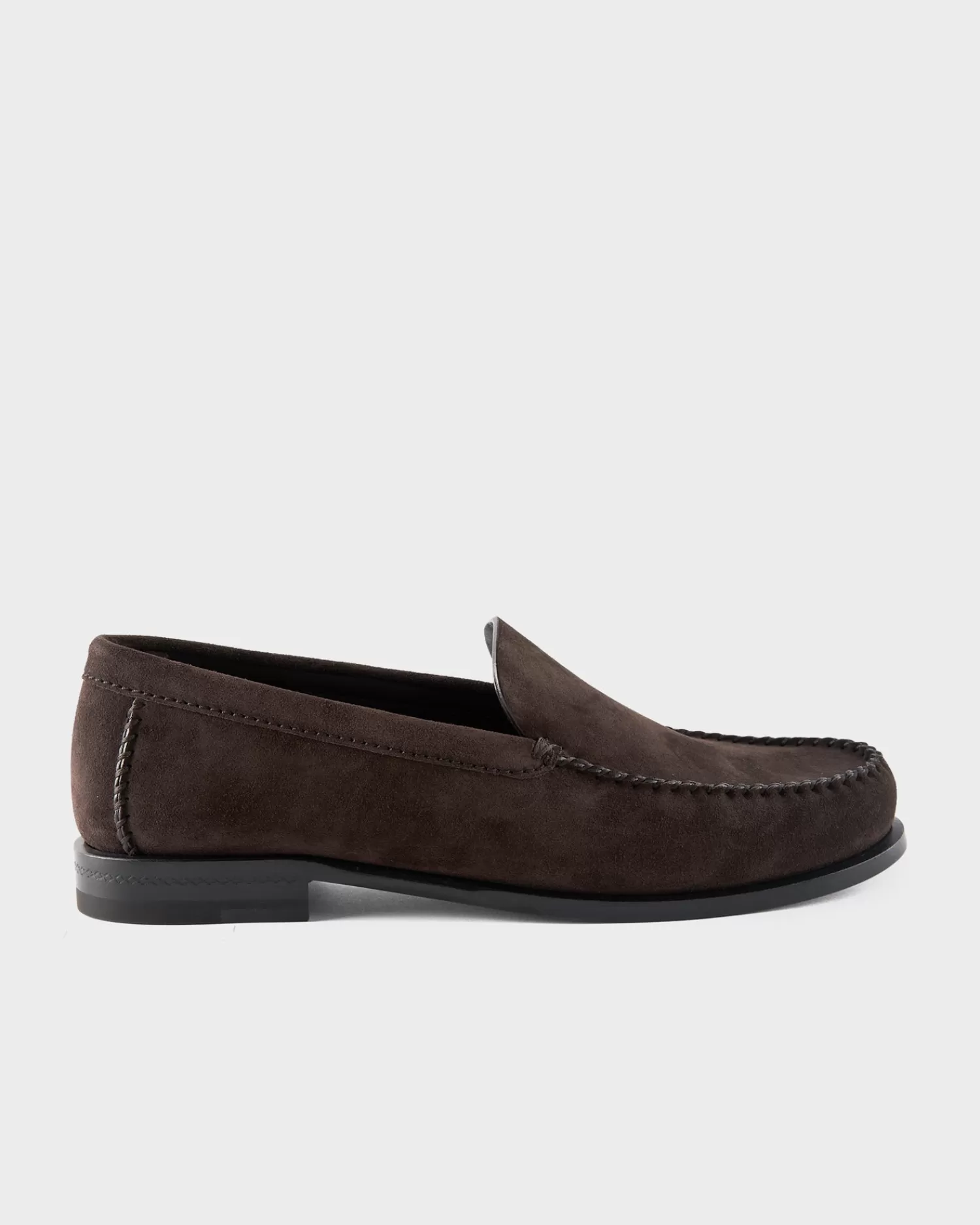 Ermenegildo Zegna Brown Suede Boston Moccasins^ Loafers