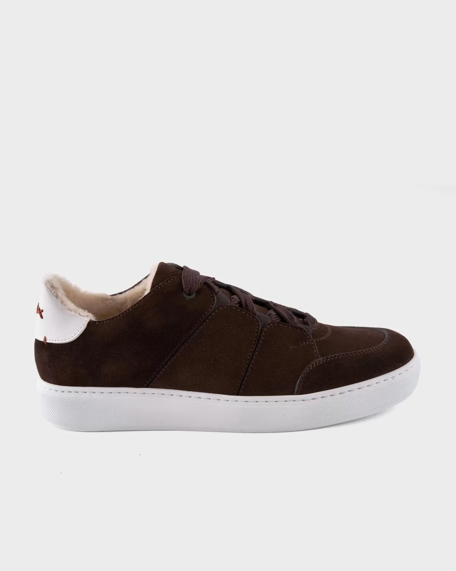 Ermenegildo Zegna Brown Suede Shearling Tiziano Sneakers^ Sneakers