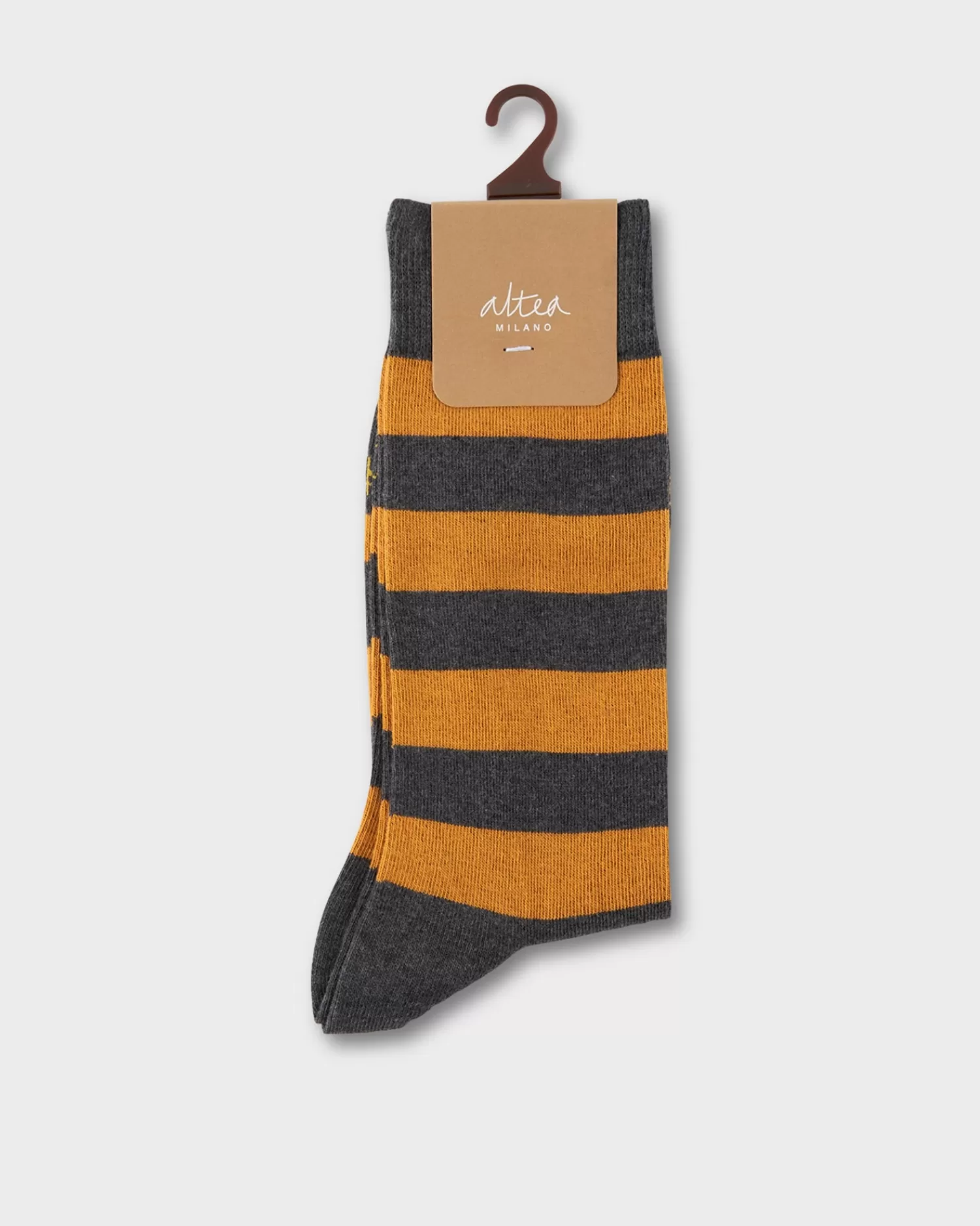 Altea Butterscotch And Grey Thick Stripe Socks^ Socks