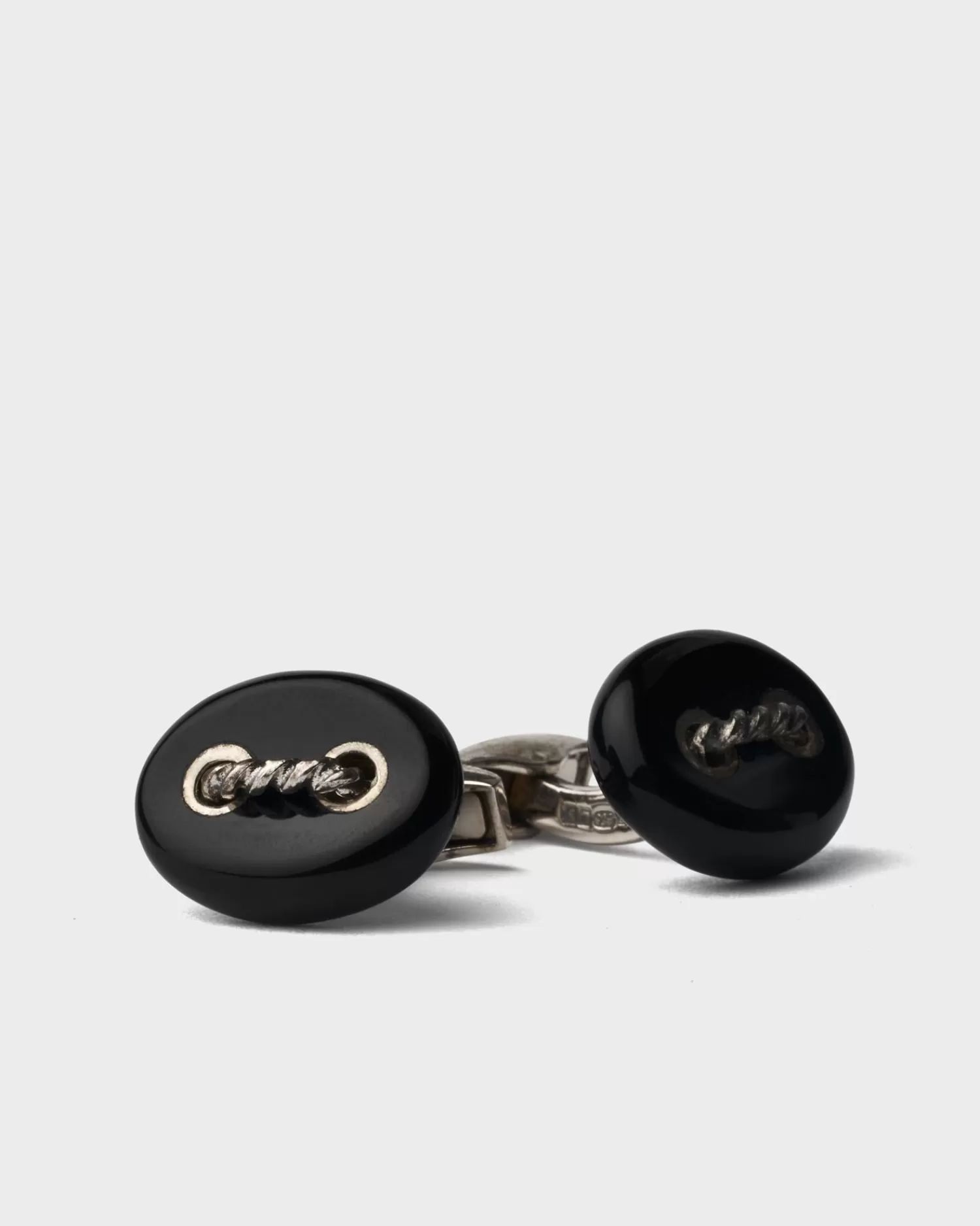 Tateossian Cable Marine Link Black Agate Cufflinks^ Cufflinks