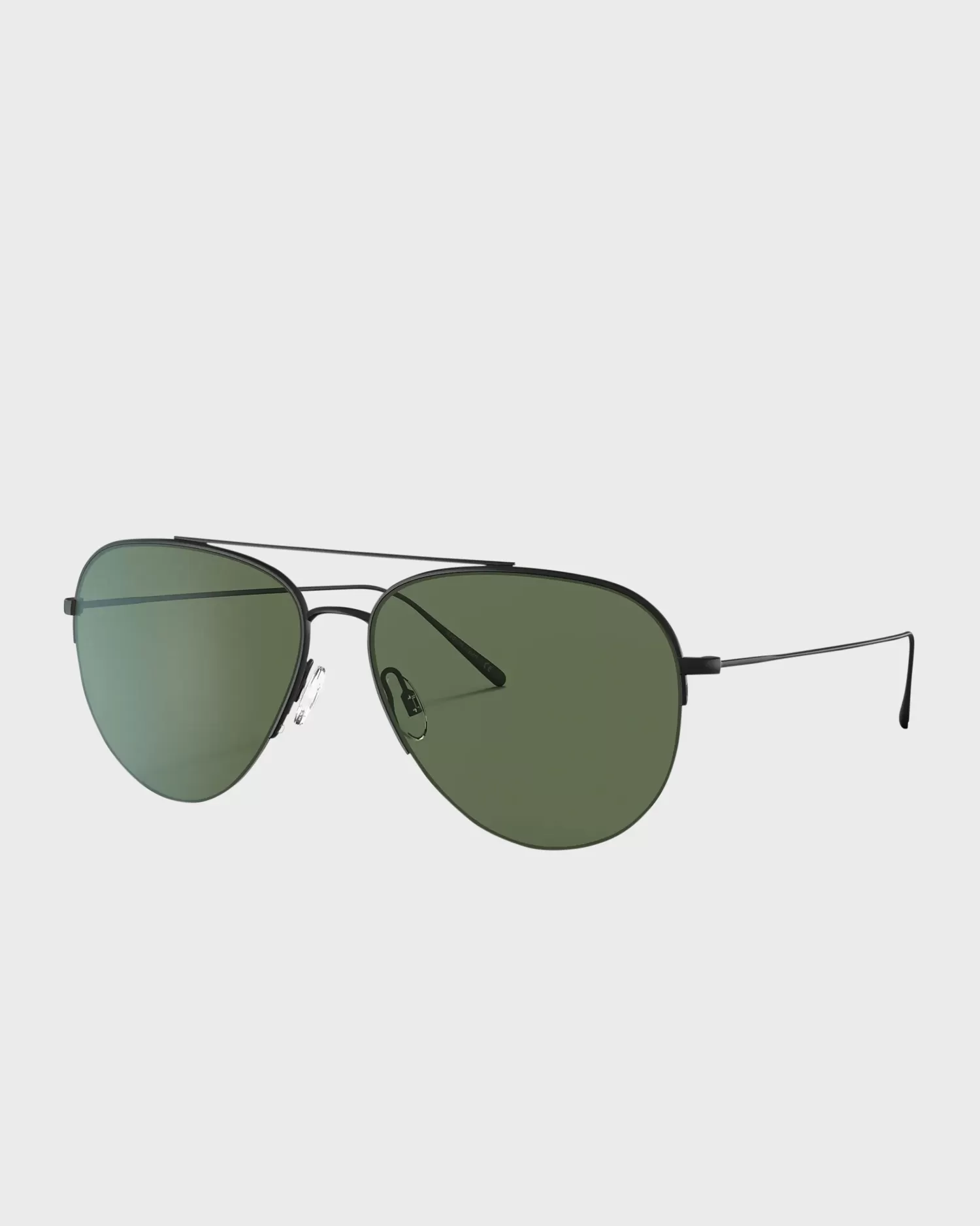 Oliver Peoples Cleamons Matte Black With Green Polar^ Sunglasses