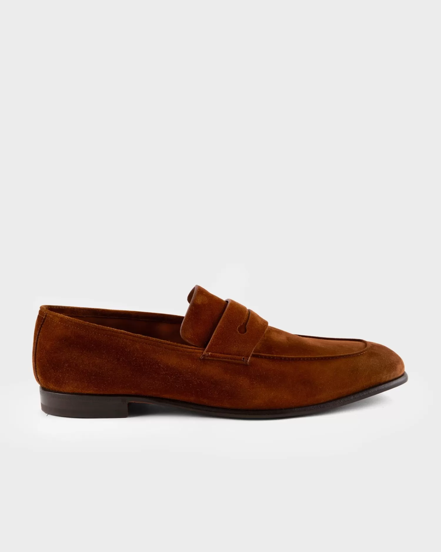 Ermenegildo Zegna Cognac Suede L'Asola Moccasin^ Loafers