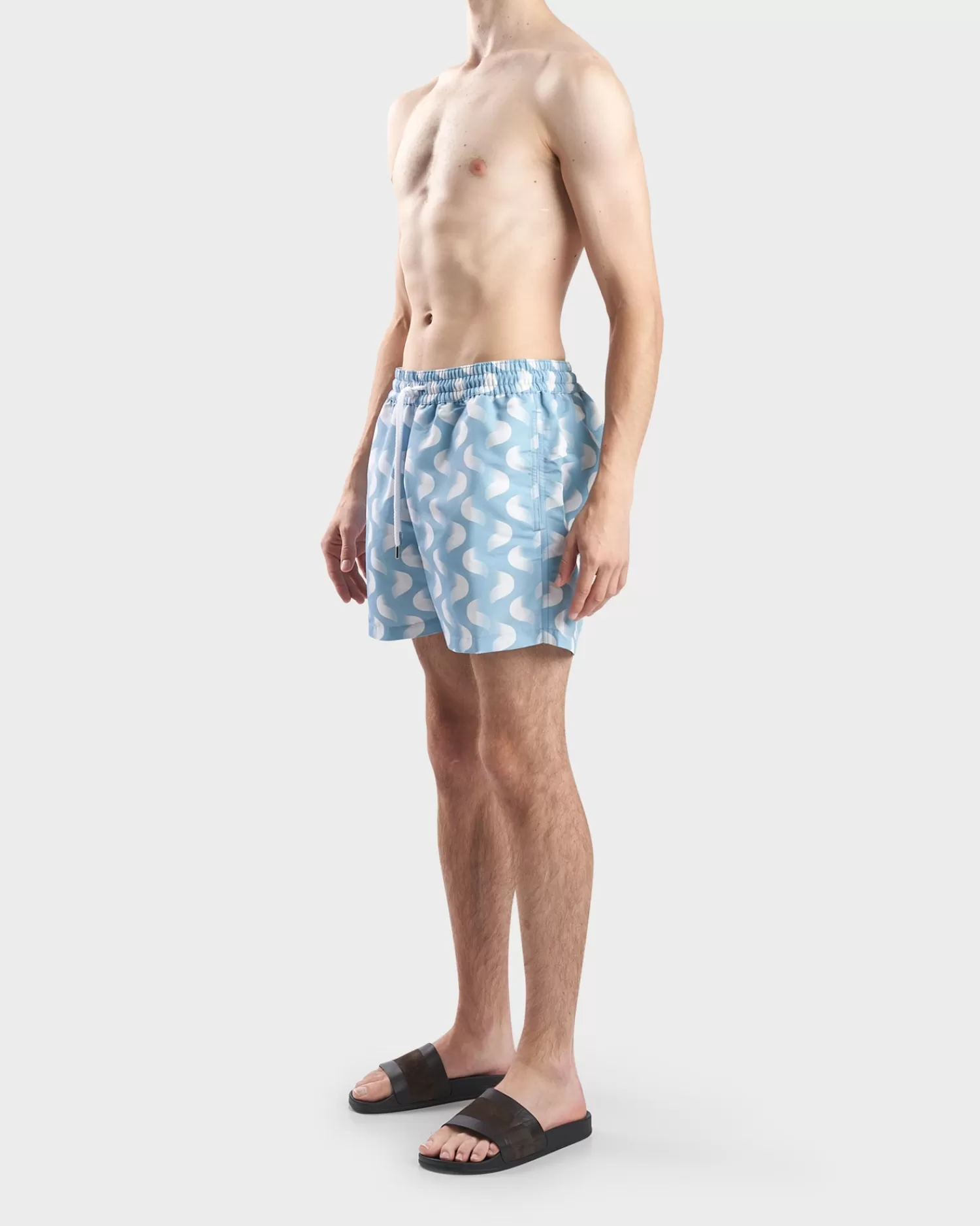 Frescobol Carioca Cool Blue Copacabana Nuvem Print Sport Swim Short^ Swimwear