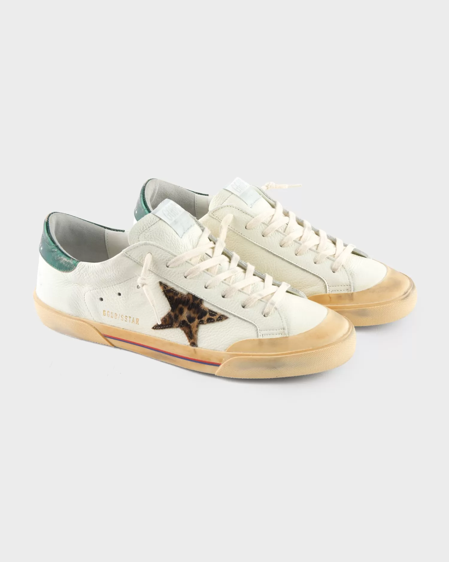 Golden Goose Cream Beige And Emerald Super-Star Penstar Sneakers^ Sneakers