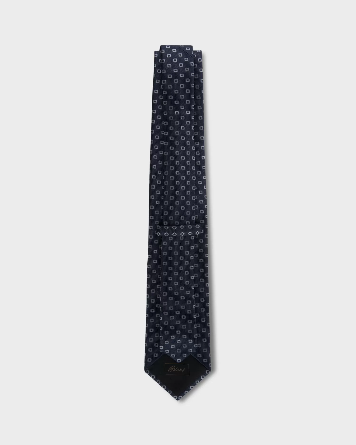 Brioni Dark Blue And Grey Patterned Silk Tie^ Ties