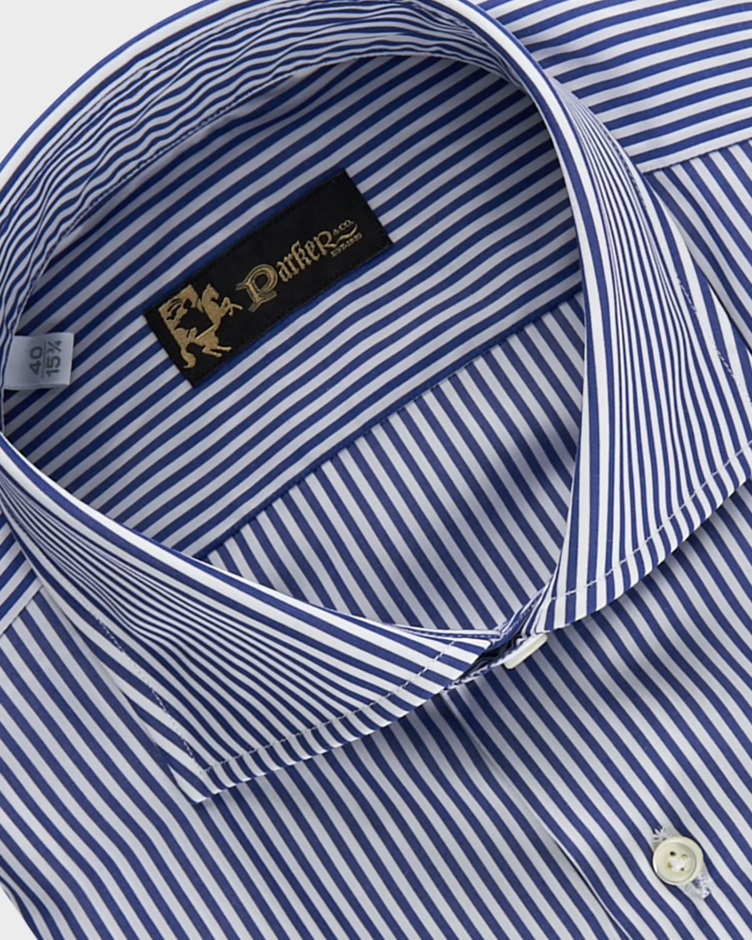 * Dark Blue And White Stripe Cotton Shirt^ Casual Shirts