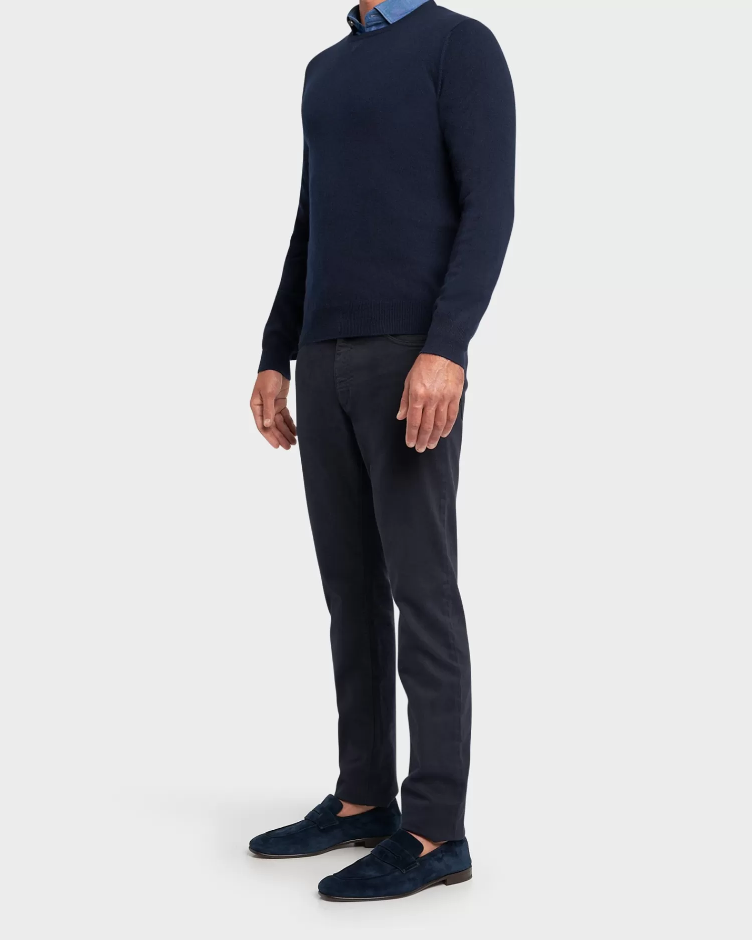 Gran Sasso Dark Blue Cashmere Crew Neck Sweater^ Knitwear