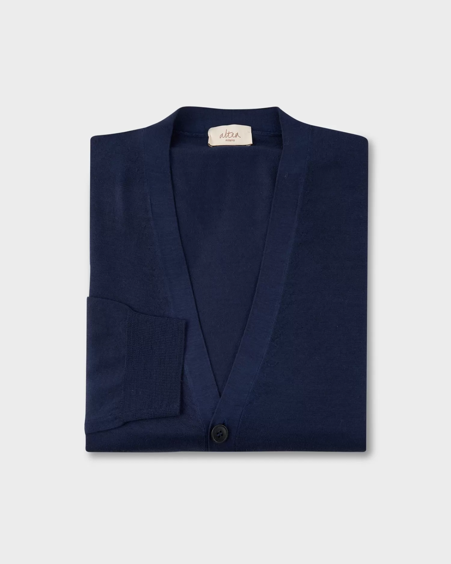 Altea Dark Blue Extrafine Merino Button Up Cardigan^ Knitwear