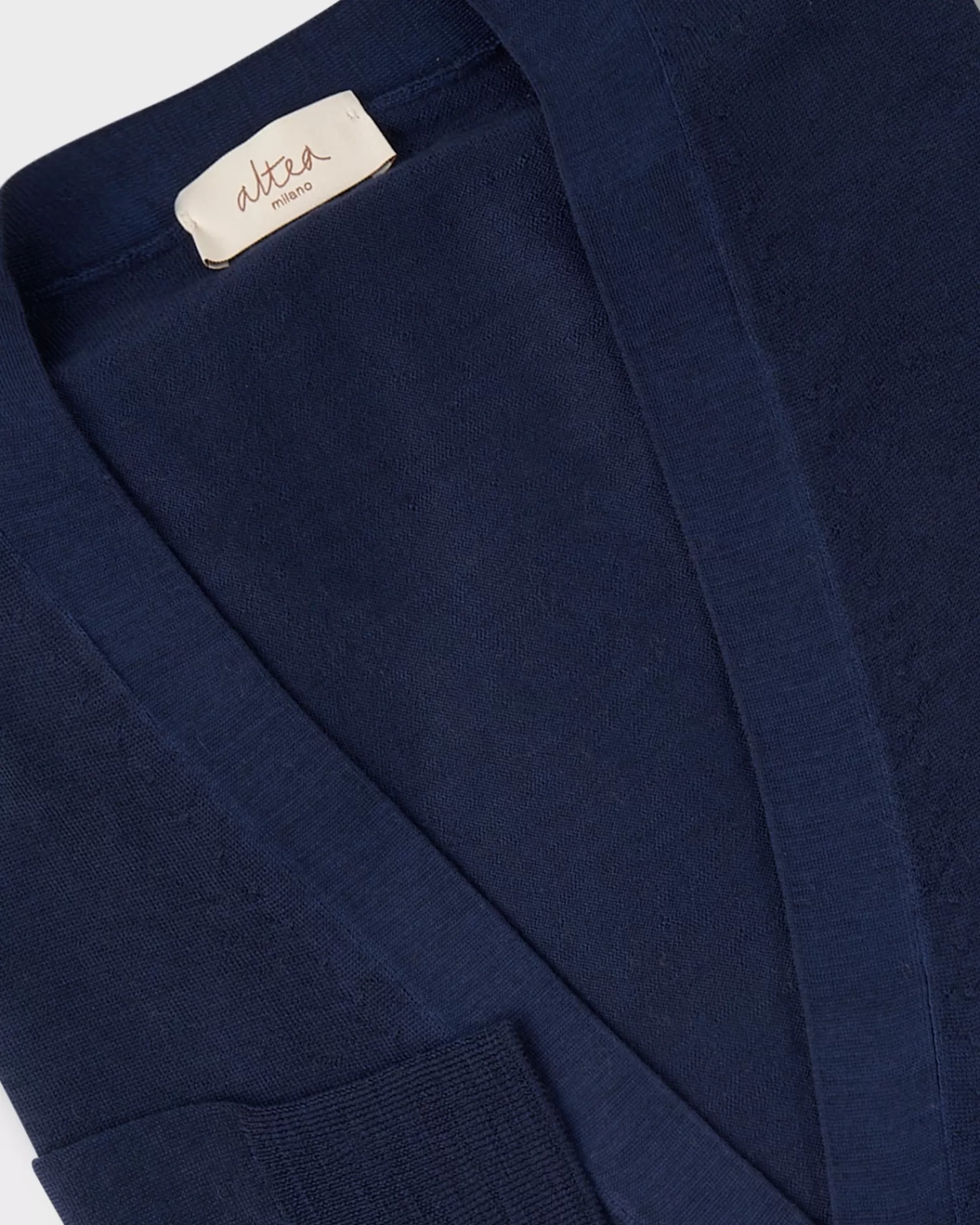 Altea Dark Blue Extrafine Merino Button Up Cardigan^ Knitwear