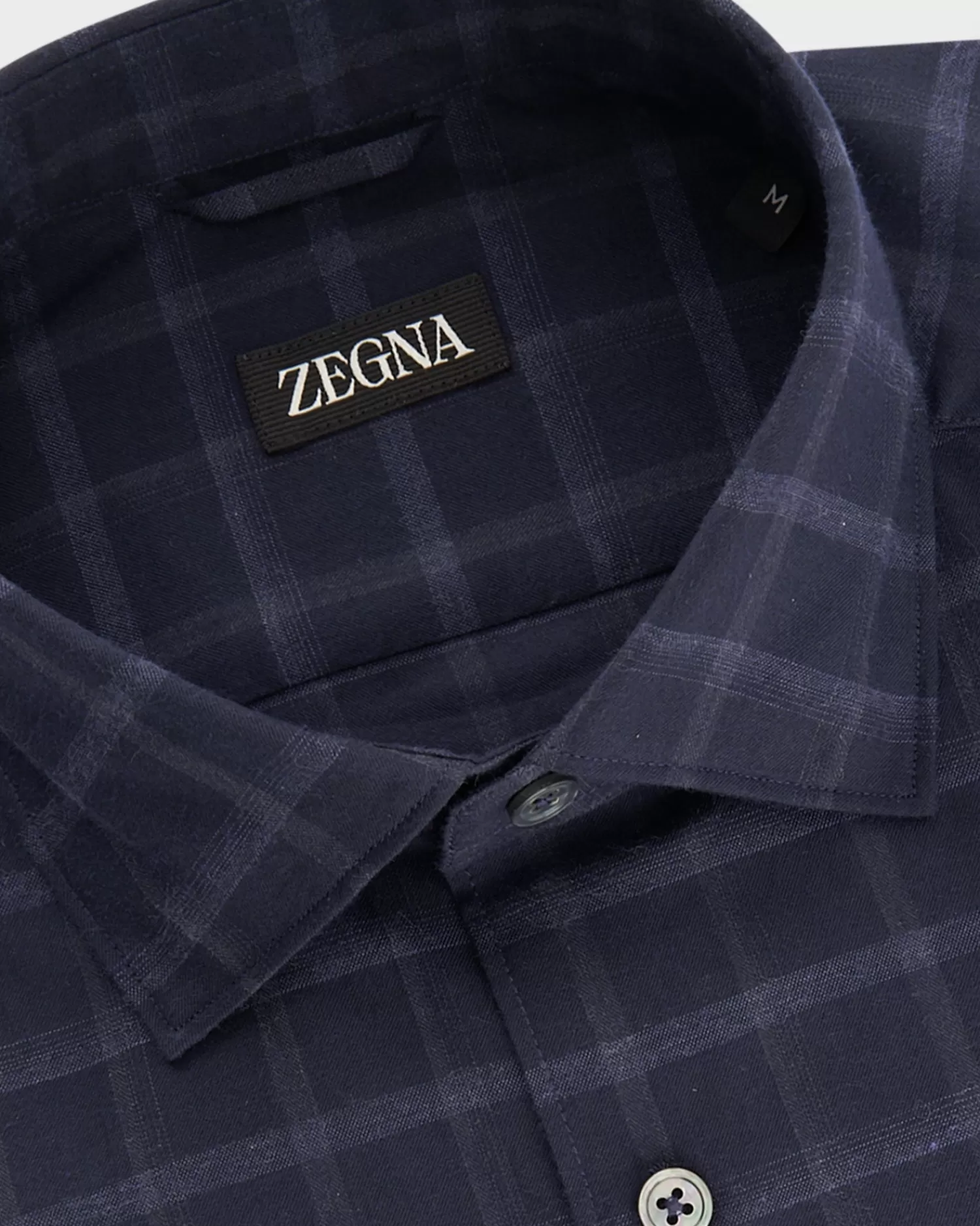 Zegna Dark Blue Macro Check Cotton Shirt^ Casual Shirts