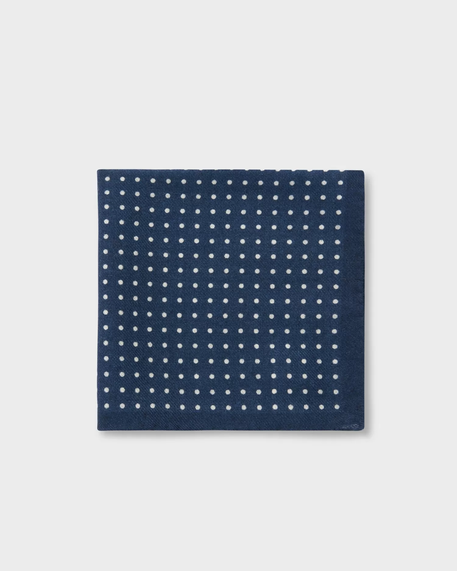 Altea Dark Blue Polkadot Wool Pocket Square^ Pocket Squares