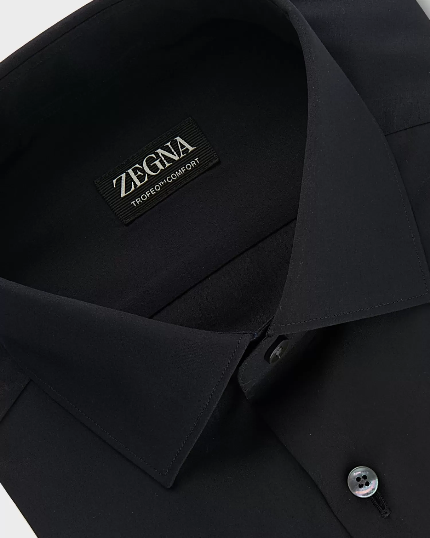 Zegna Dark Blue Trofeo Comfort Cotton Shirt^ Business Shirts