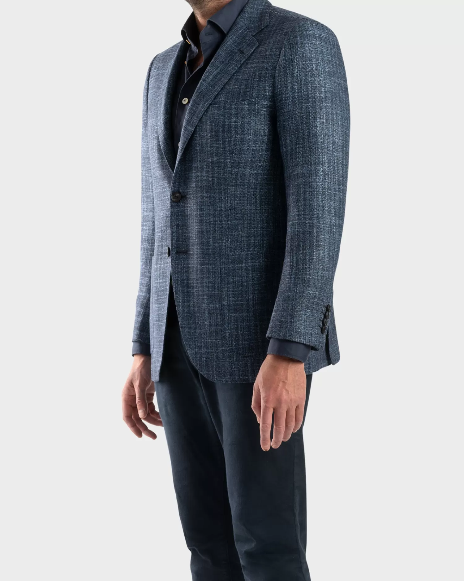 Kiton Dark Blue Woven Microstructure Cashmere Sports Jacket^ Sports Jackets