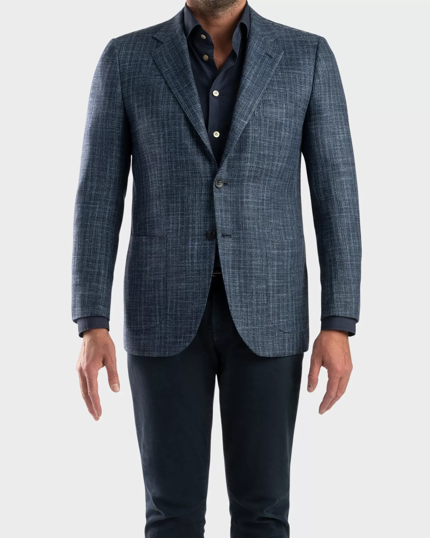 Kiton Dark Blue Woven Microstructure Cashmere Sports Jacket^ Sports Jackets