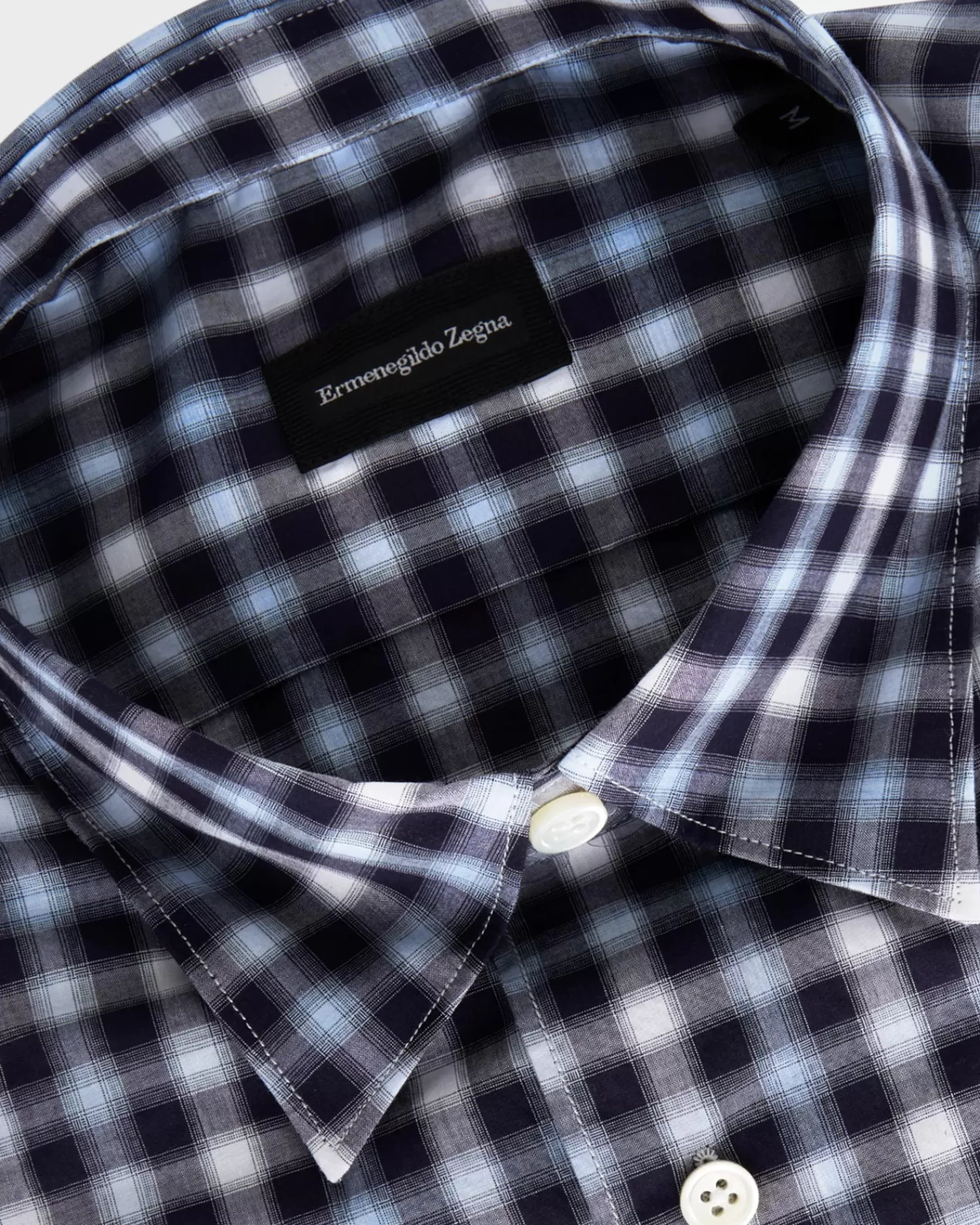 Ermenegildo Zegna Dark Indigo And White Check Shirt^ Casual Shirts