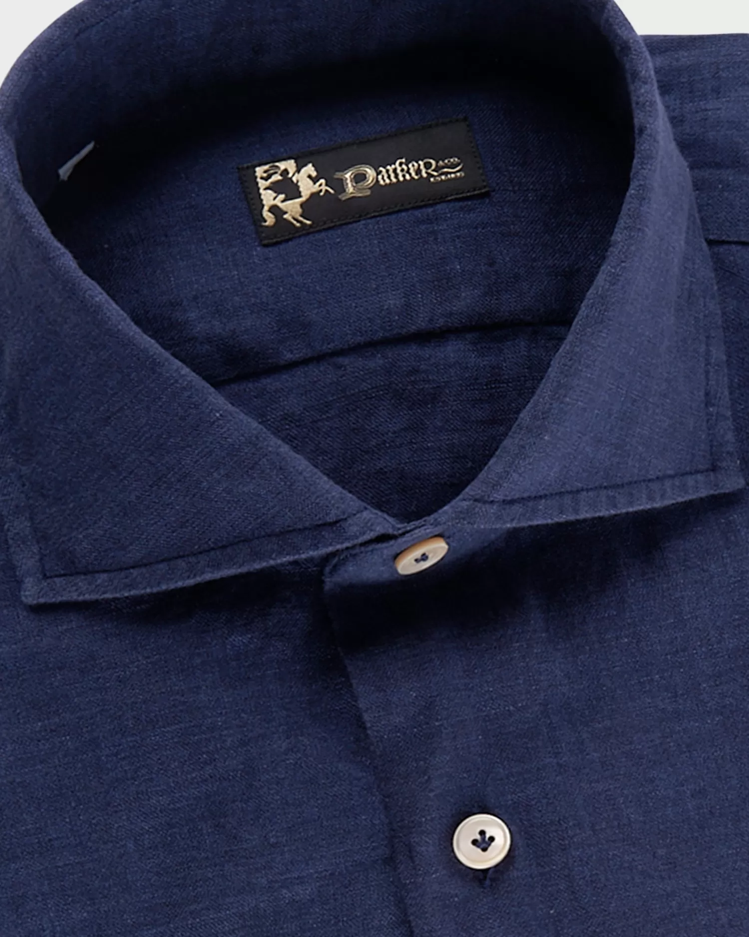 * Dark Indigo Washed Linen Shirt^ Casual Shirts