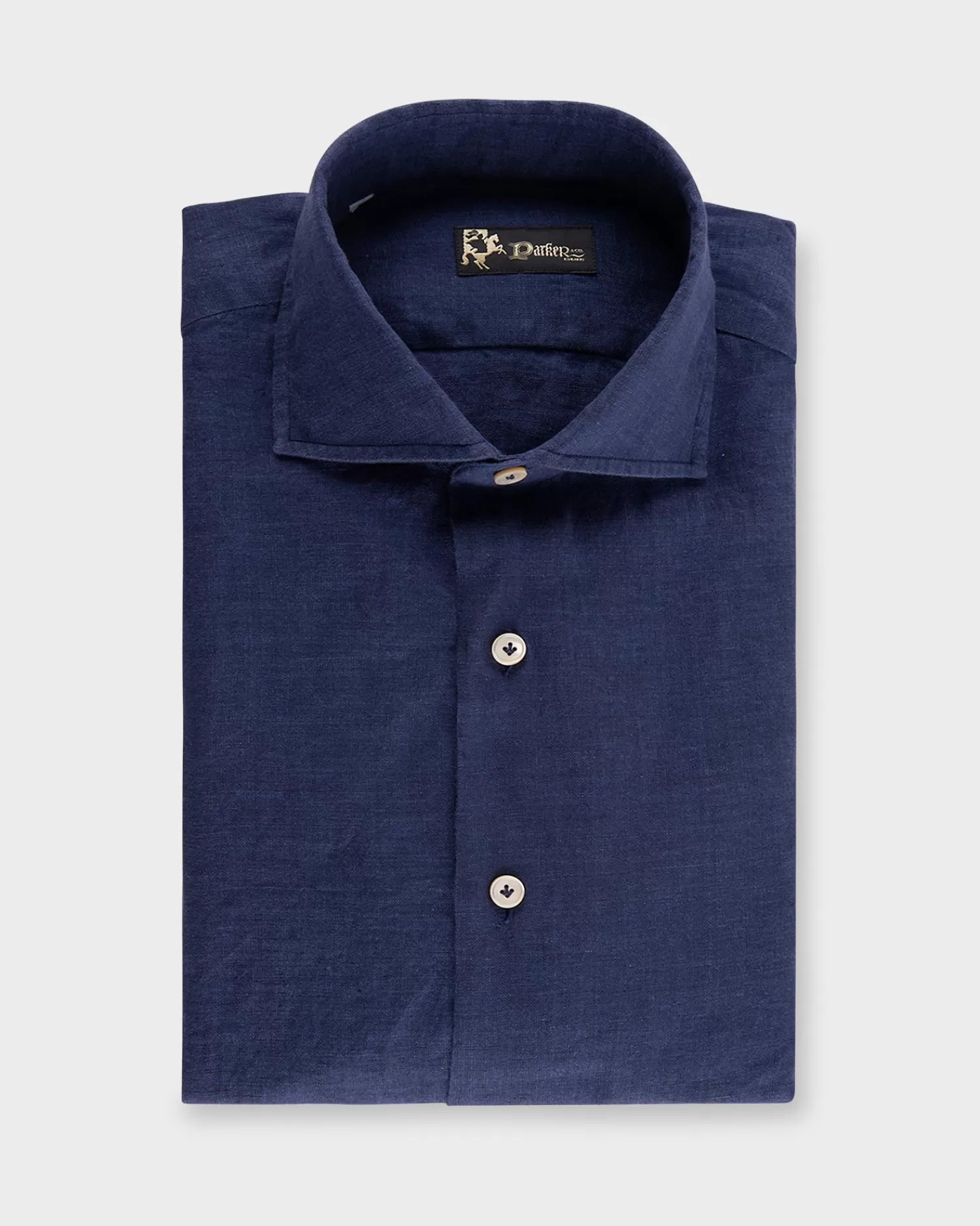 * Dark Indigo Washed Linen Shirt^ Casual Shirts