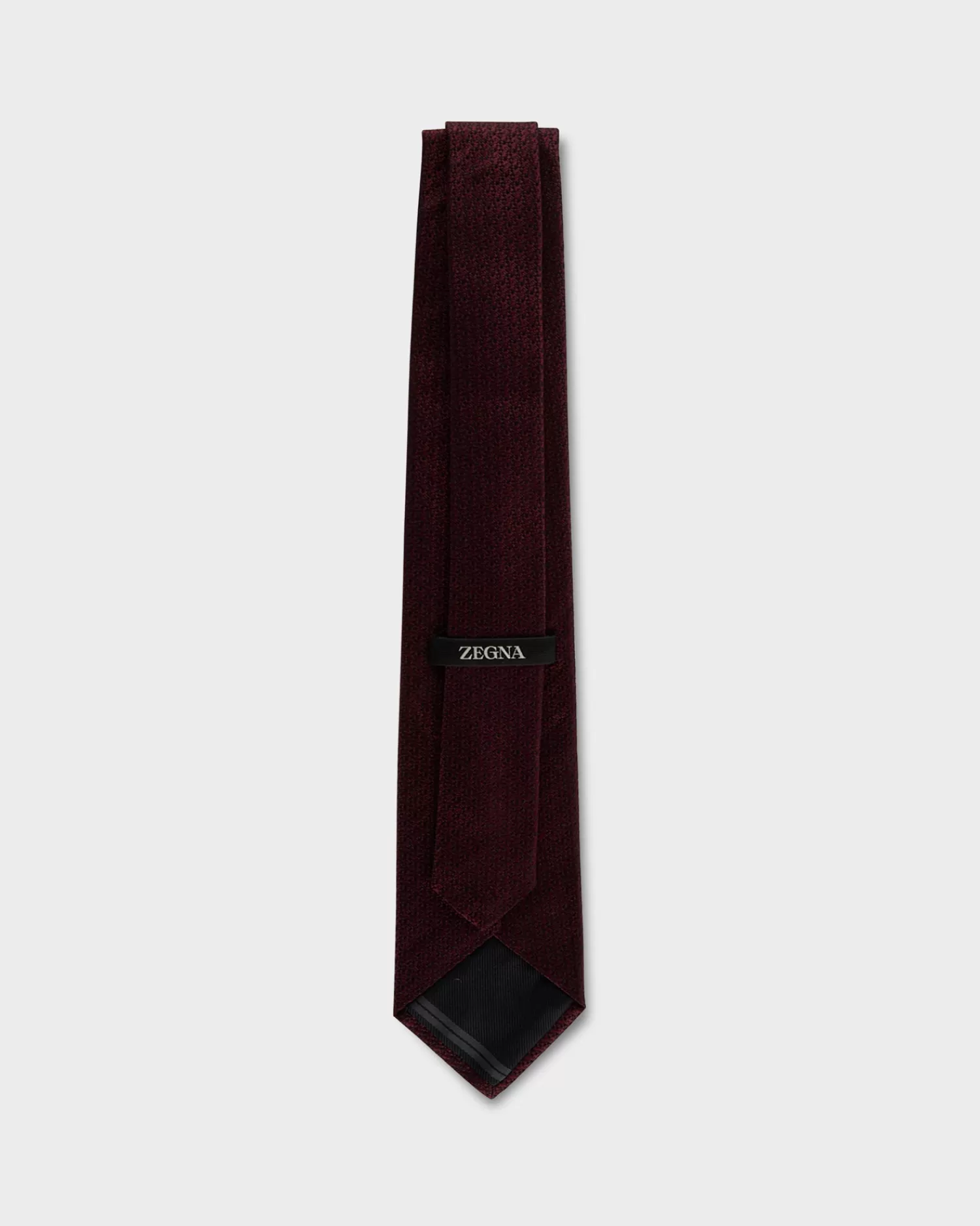 Zegna Dark Maroon Micropattern Tie^ Ties