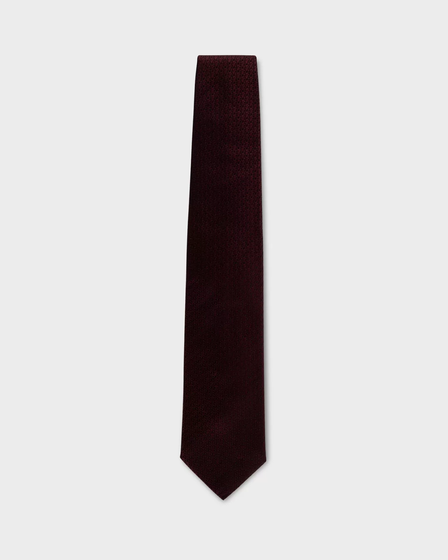 Zegna Dark Maroon Micropattern Tie^ Ties