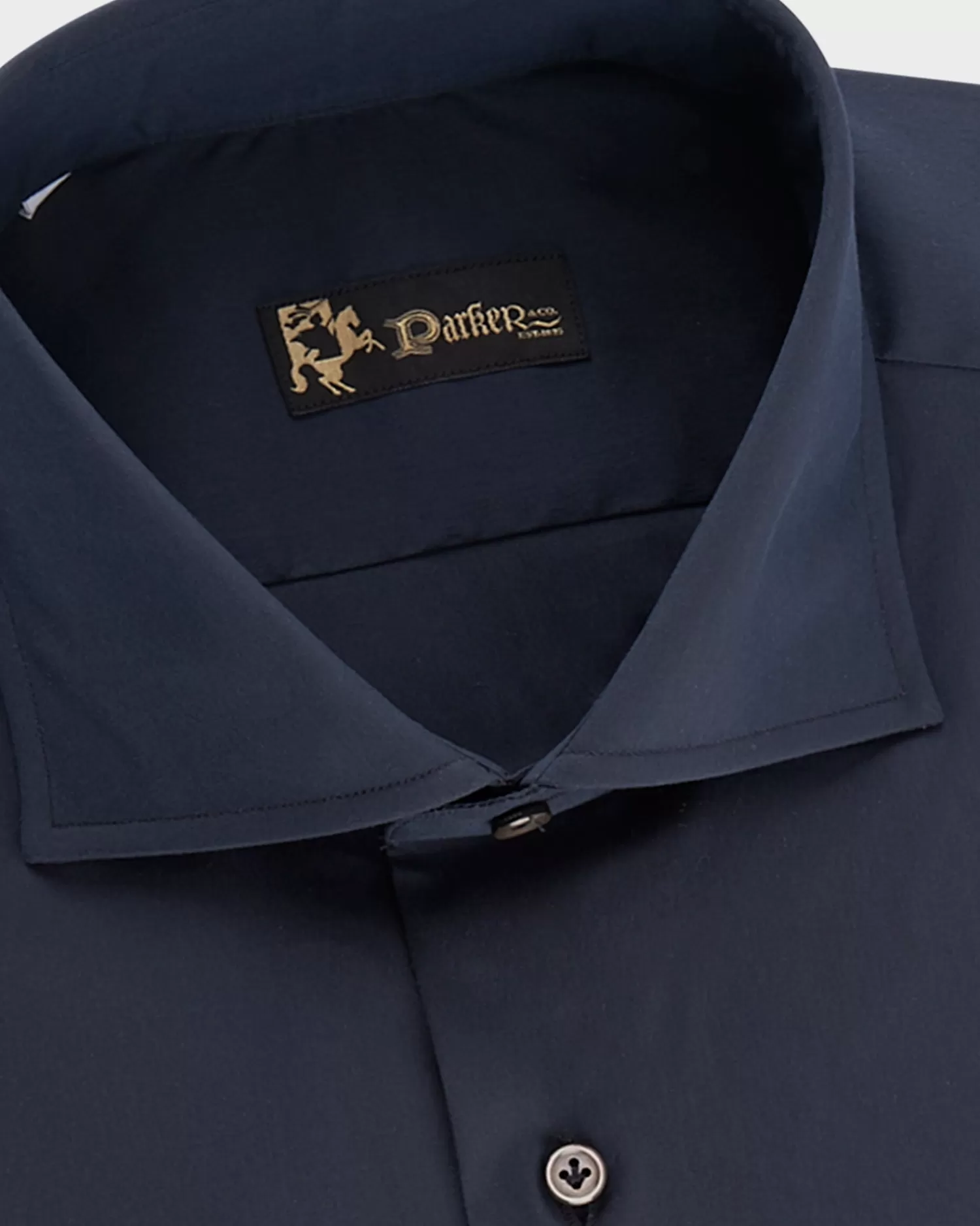 * Dark Navy Cotton Stretch Shirt^ Business Shirts