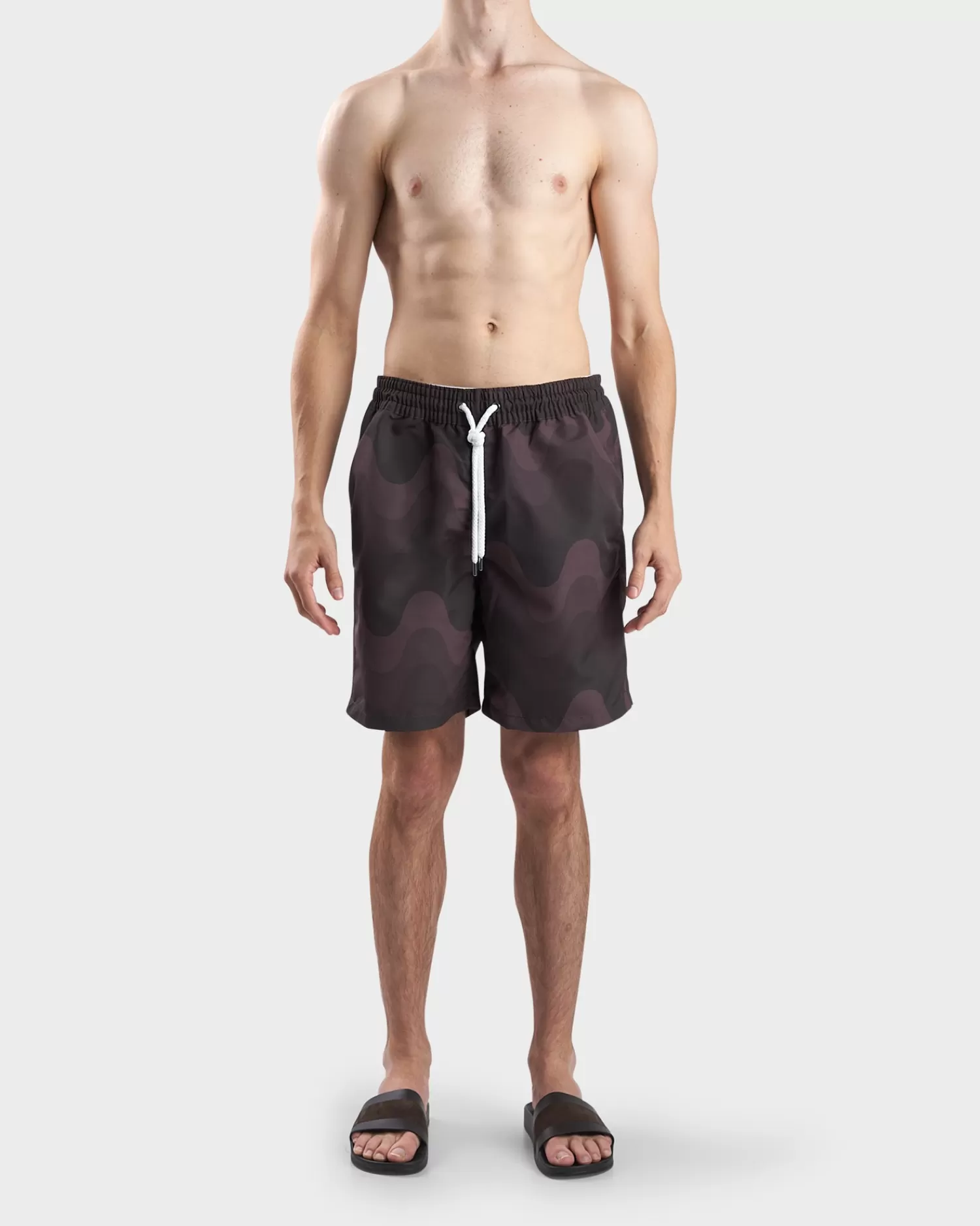 Frescobol Carioca Dark Oat Brown Wave Copacabana Swim Shorts^ Shorts