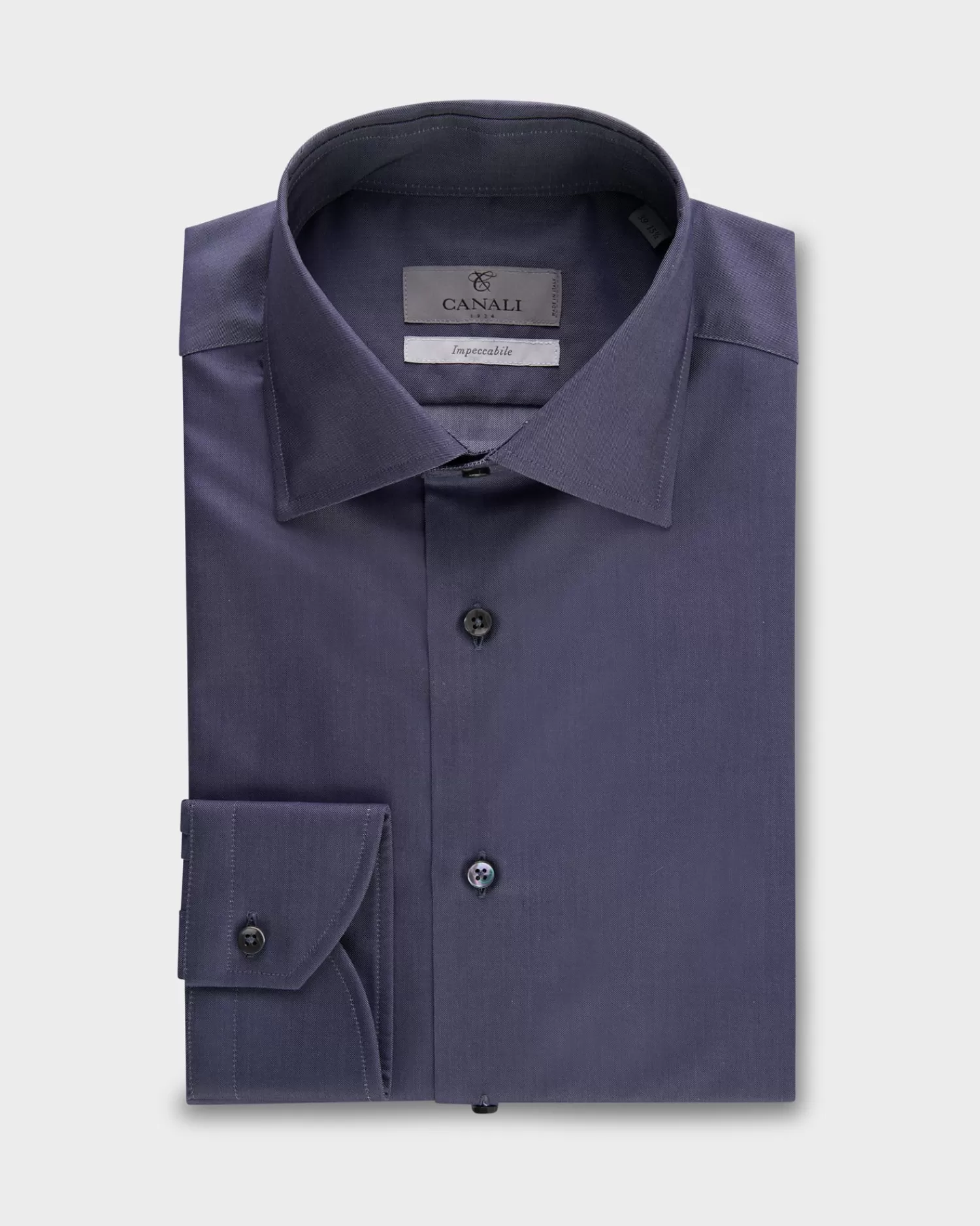 Canali Deep Blue Shot Impeccabile Cotton Shirt^ Business Shirts