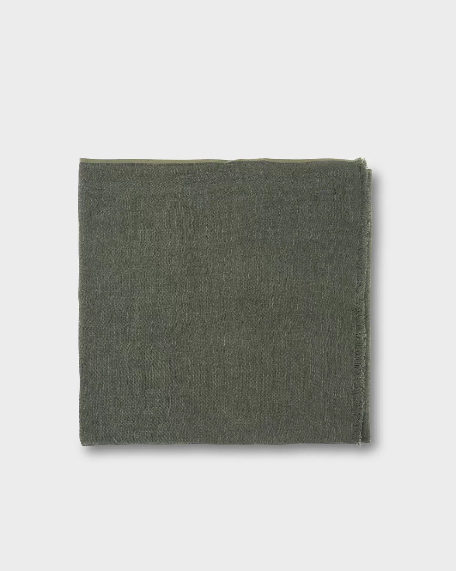 Altea Deep Green Frayed Edge Linen Scarf^ Scarves