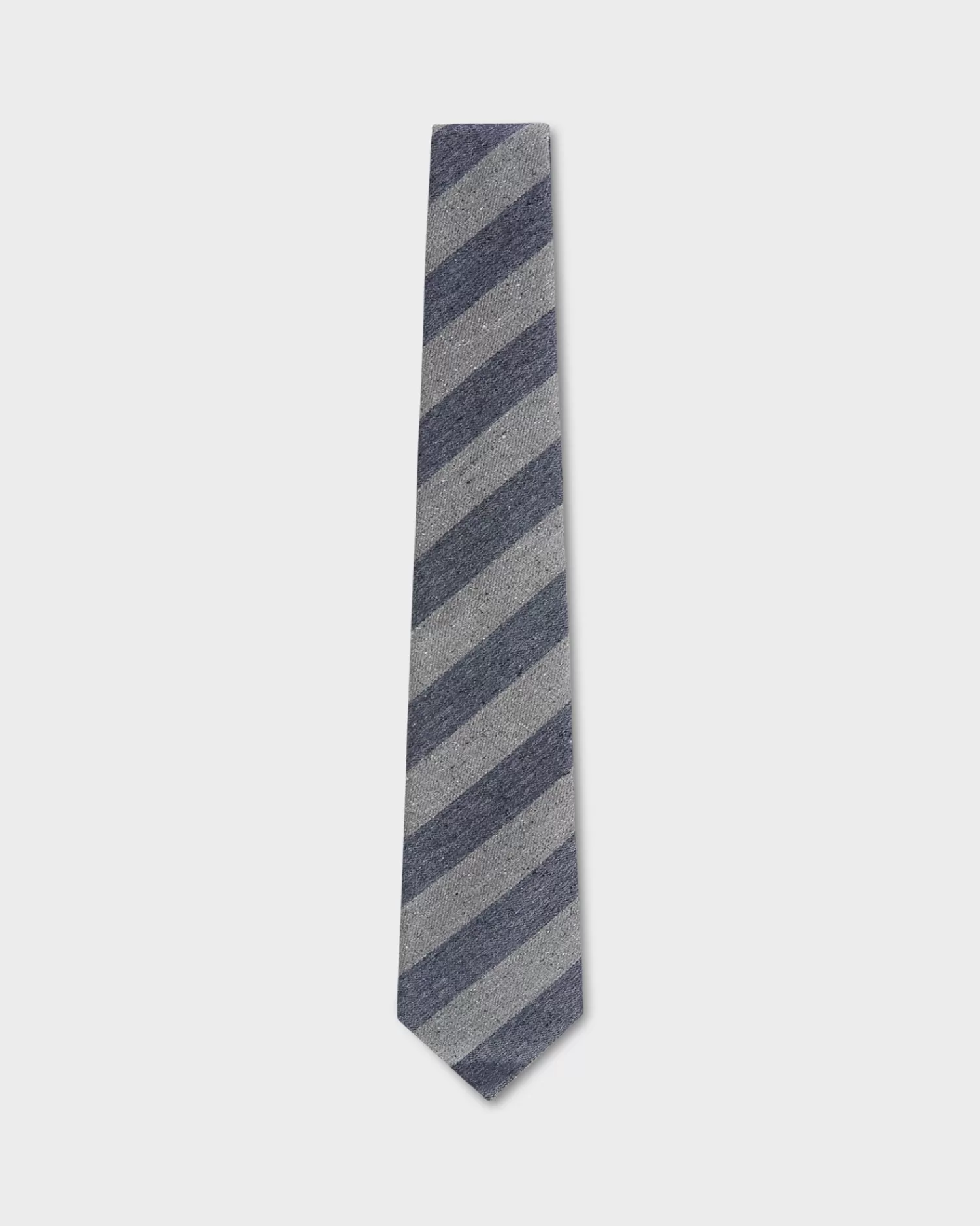 Canali Diagonal Grey And Denim Blue Silk Tie^ Ties