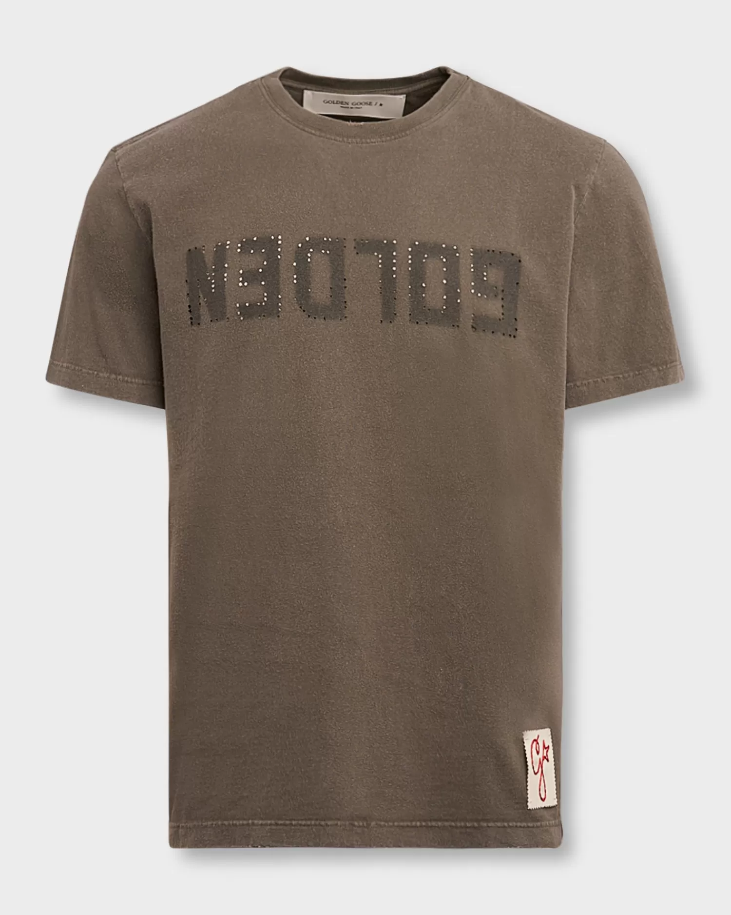 Golden Goose Dusty Olive Golden Distressed T-Shirt^ T-Shirts