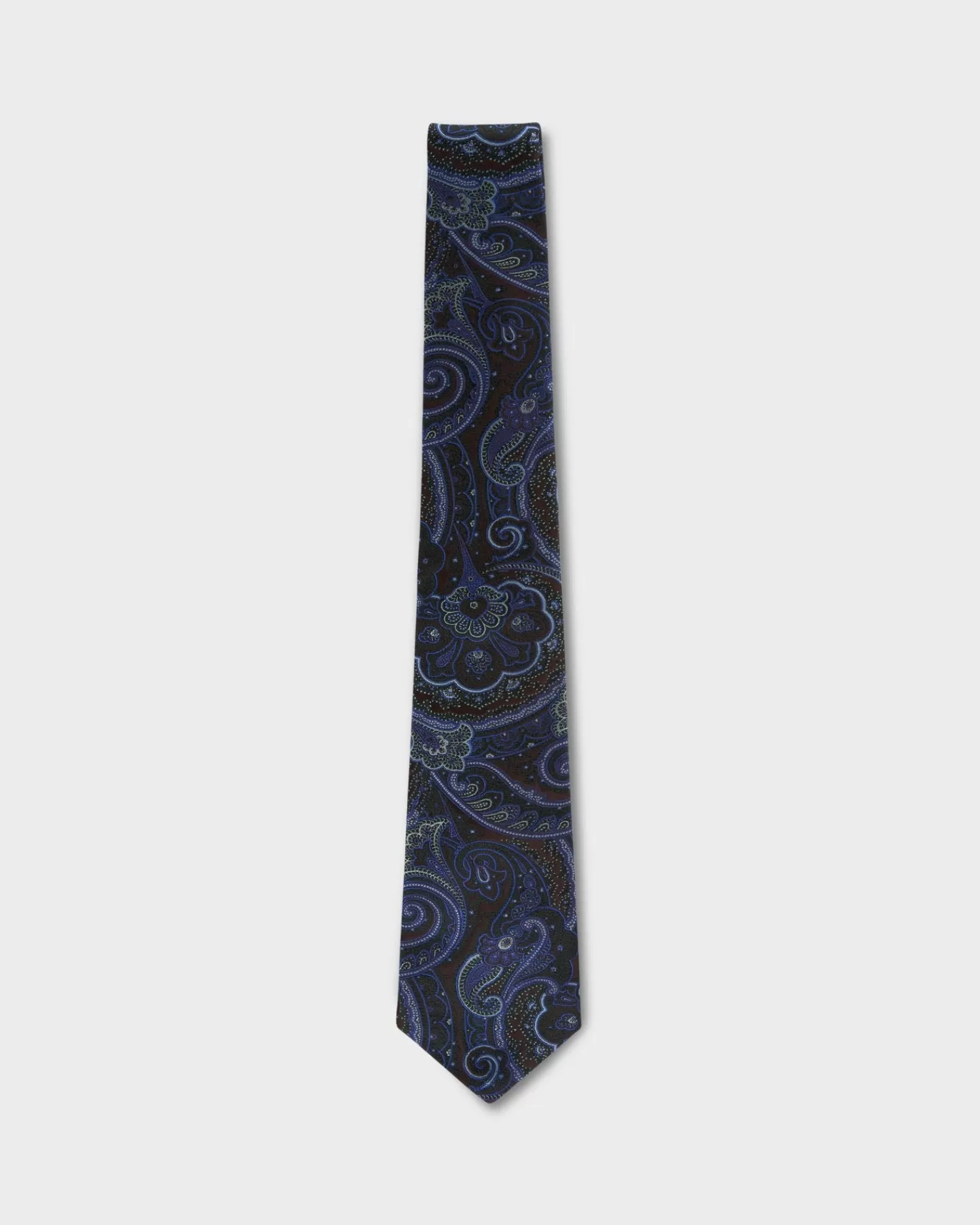 Kiton Emerald With Blue Paisley Tie^ Ties