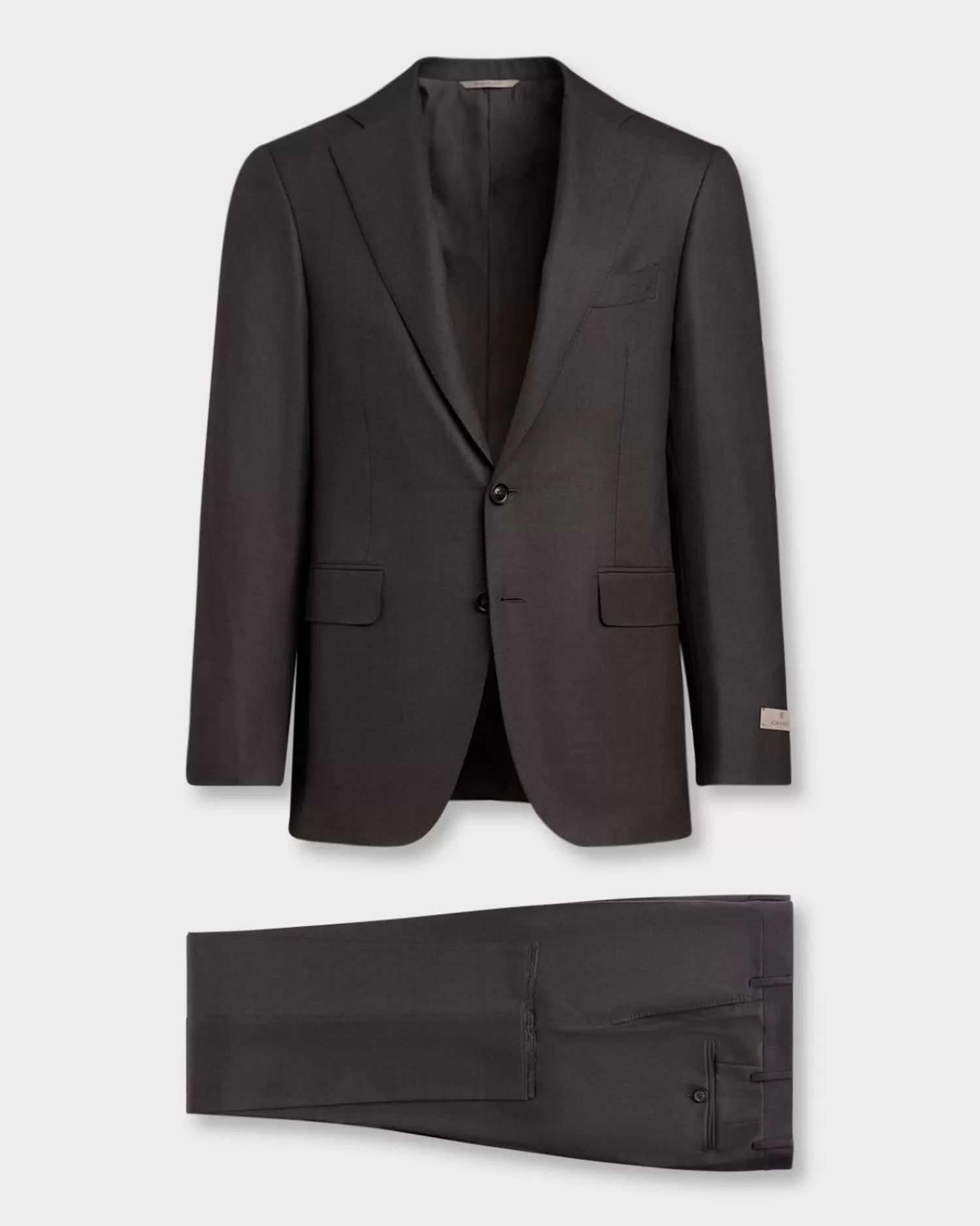 Canali Exclusive Charcoal With Pinhead Super 160's Wool Suit^ Suiting