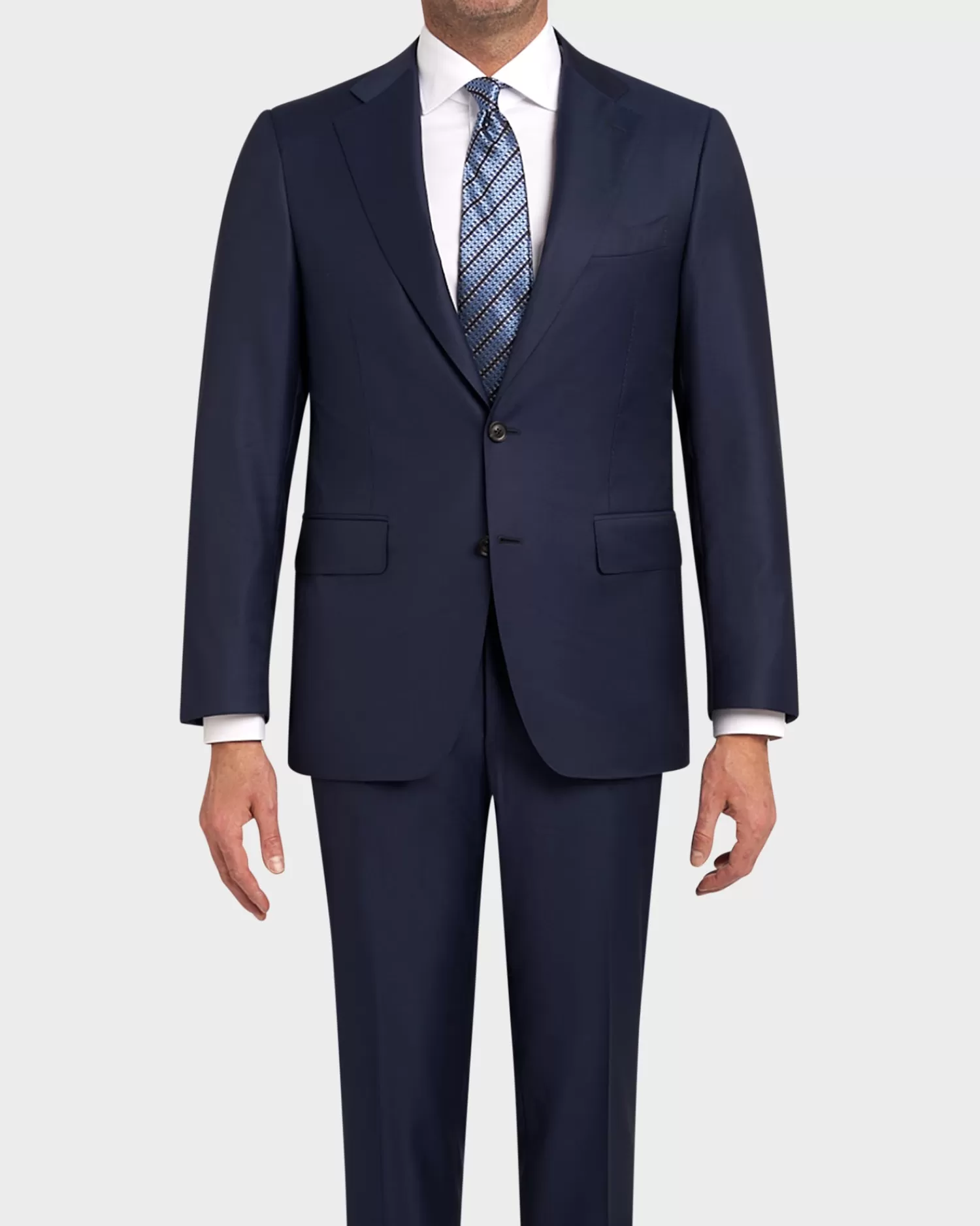 Canali Exclusive Dark Blue Twill Super 150's Wool Suit^ Suiting