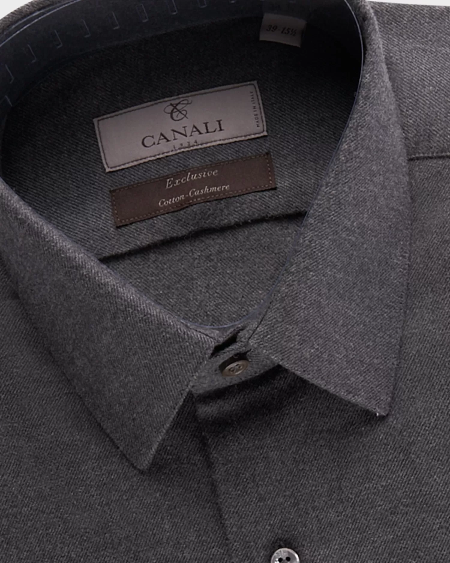 Canali Exclusive Grey Cotton Cashmere Shirt^ Casual Shirts