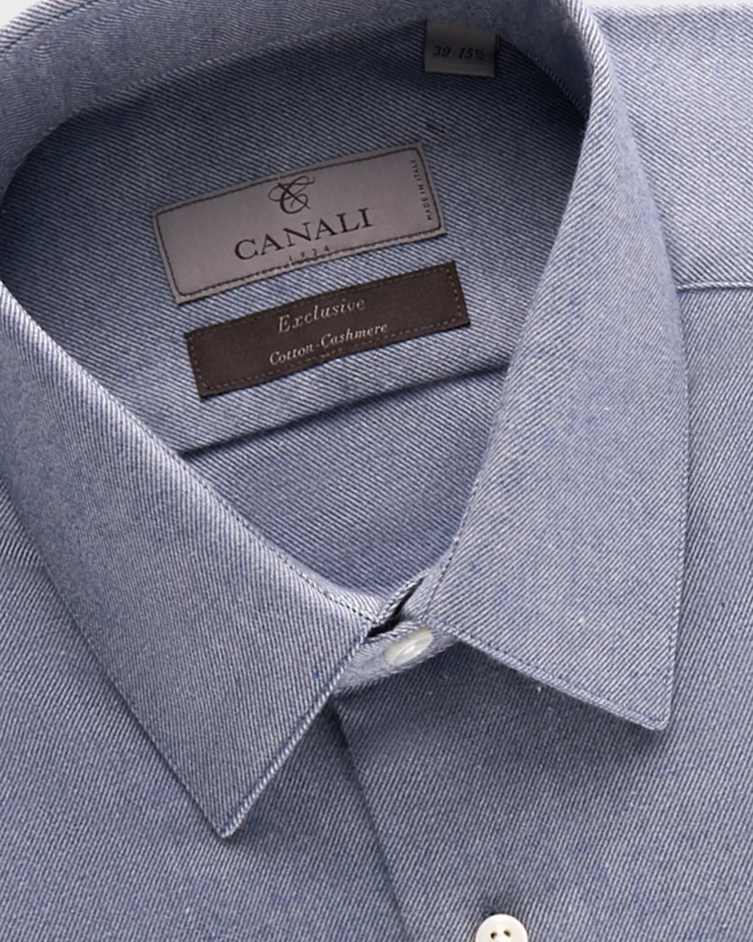 Canali Exclusive Light Blue Cotton Cashmere Shirt^ Casual Shirts