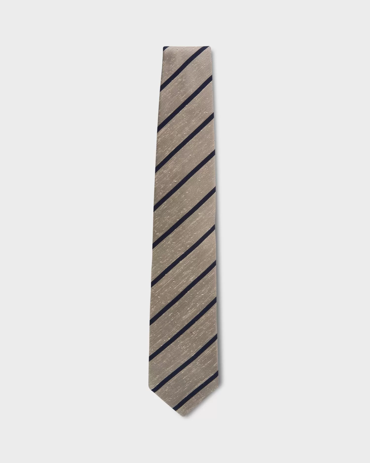 Brioni Gold And Dark Blue Striped Textured Silk Tie^ Ties