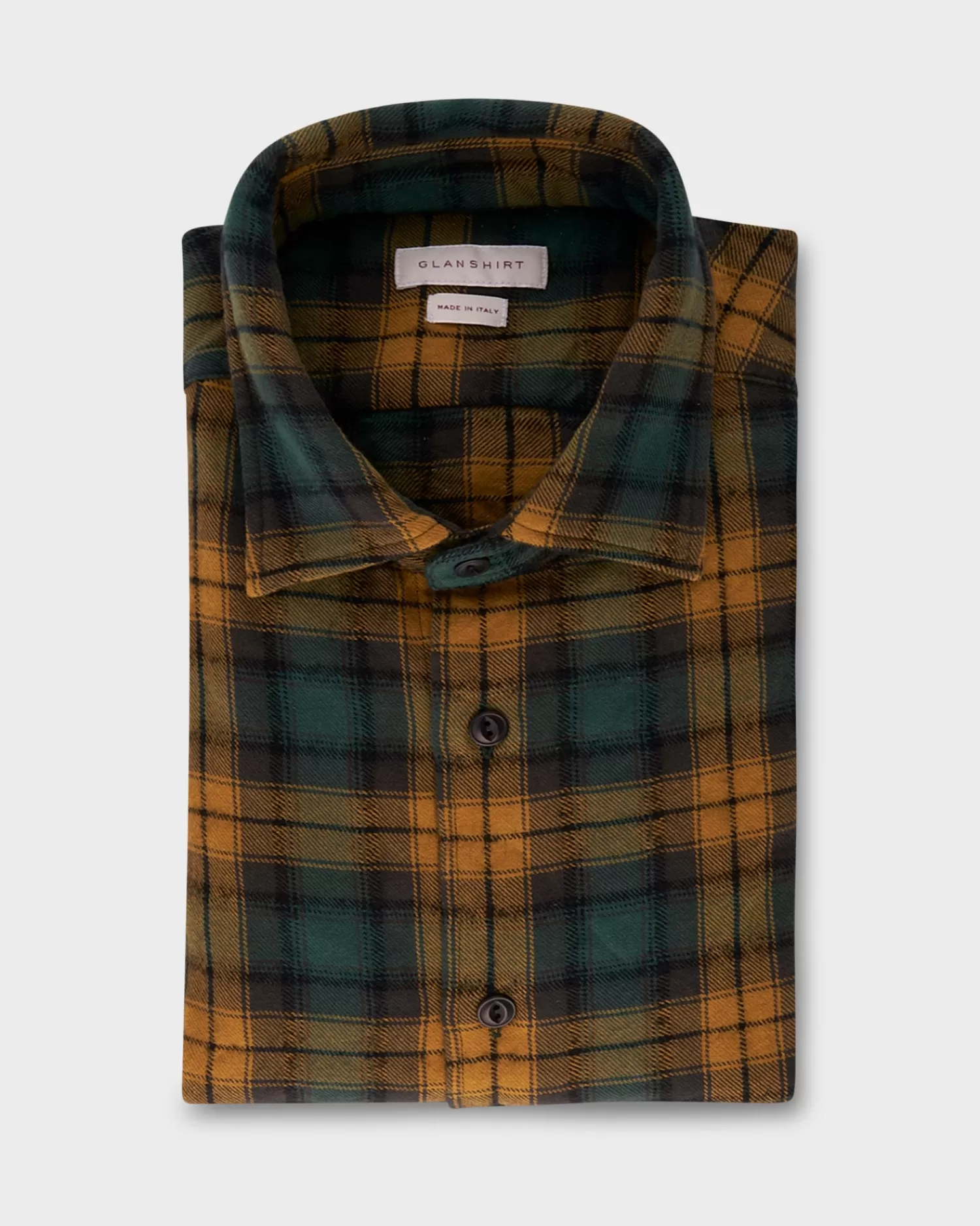 Slowear Green And Yellow Cotton Wool Blend Check Shirt^ Casual Shirts