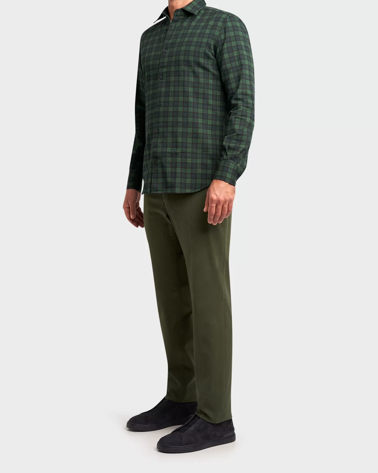 Slowear Green Cotton Chinos^ Casual Pants