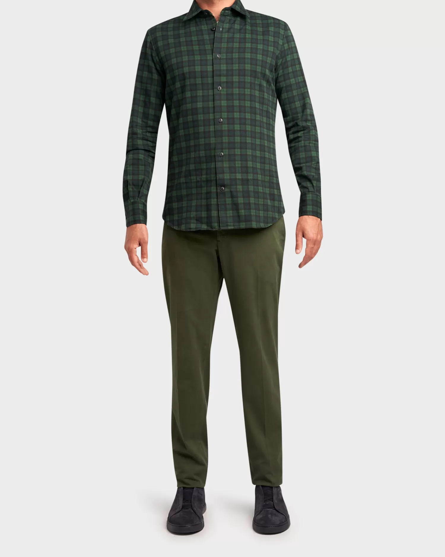 Slowear Green Cotton Chinos^ Casual Pants