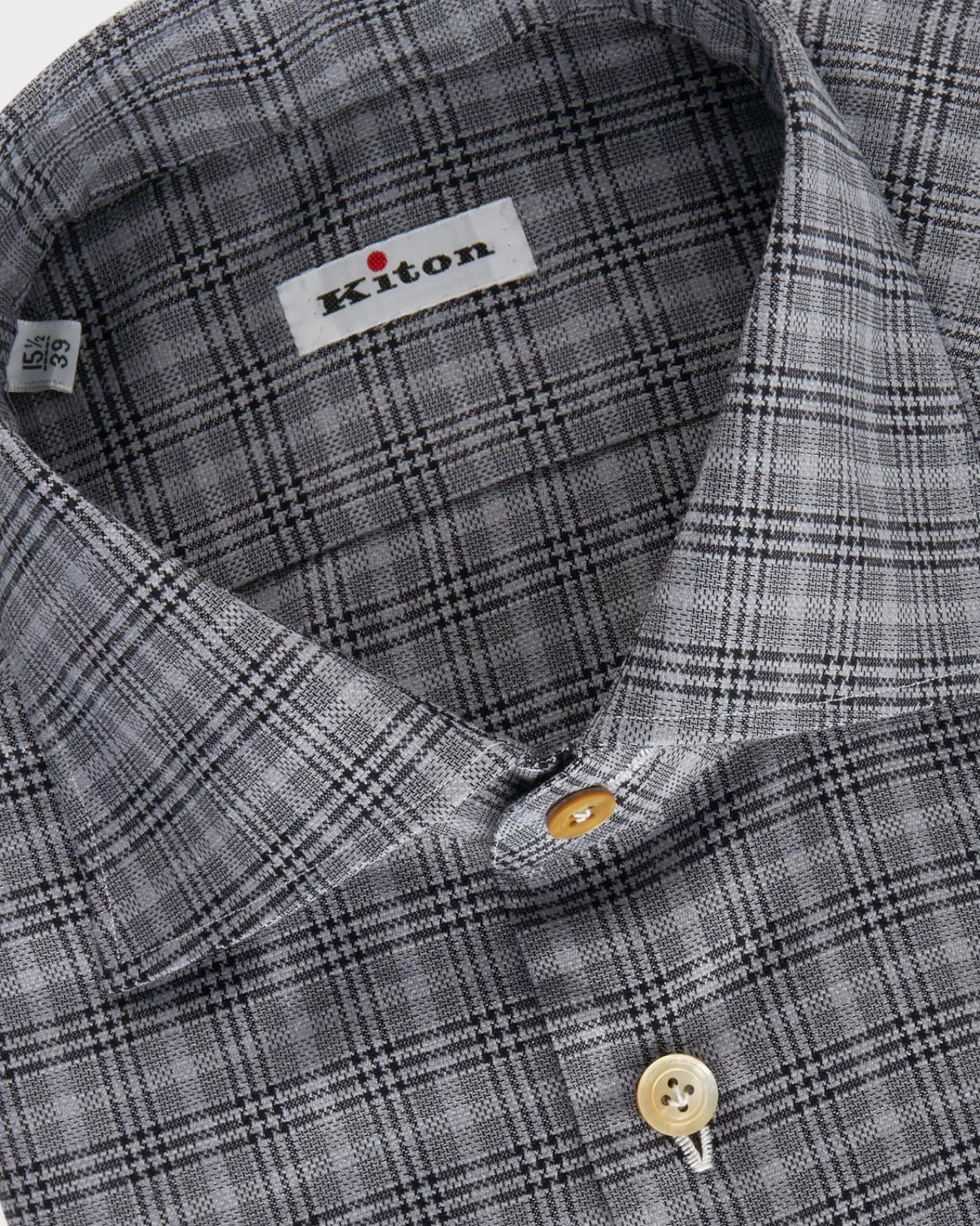 Kiton Grey And Black Check Cotton Shirt^ Casual Shirts