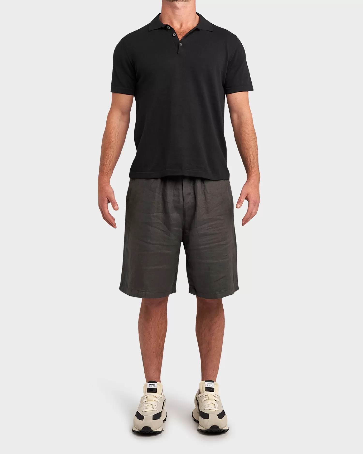 Crossley Grey Blue Pure Linen Shorts^ Shorts